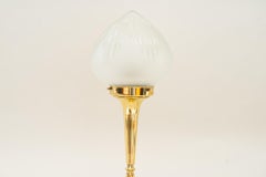 Art Deco Table Lamp with Cut Glass Shade Vienna Around 1920s