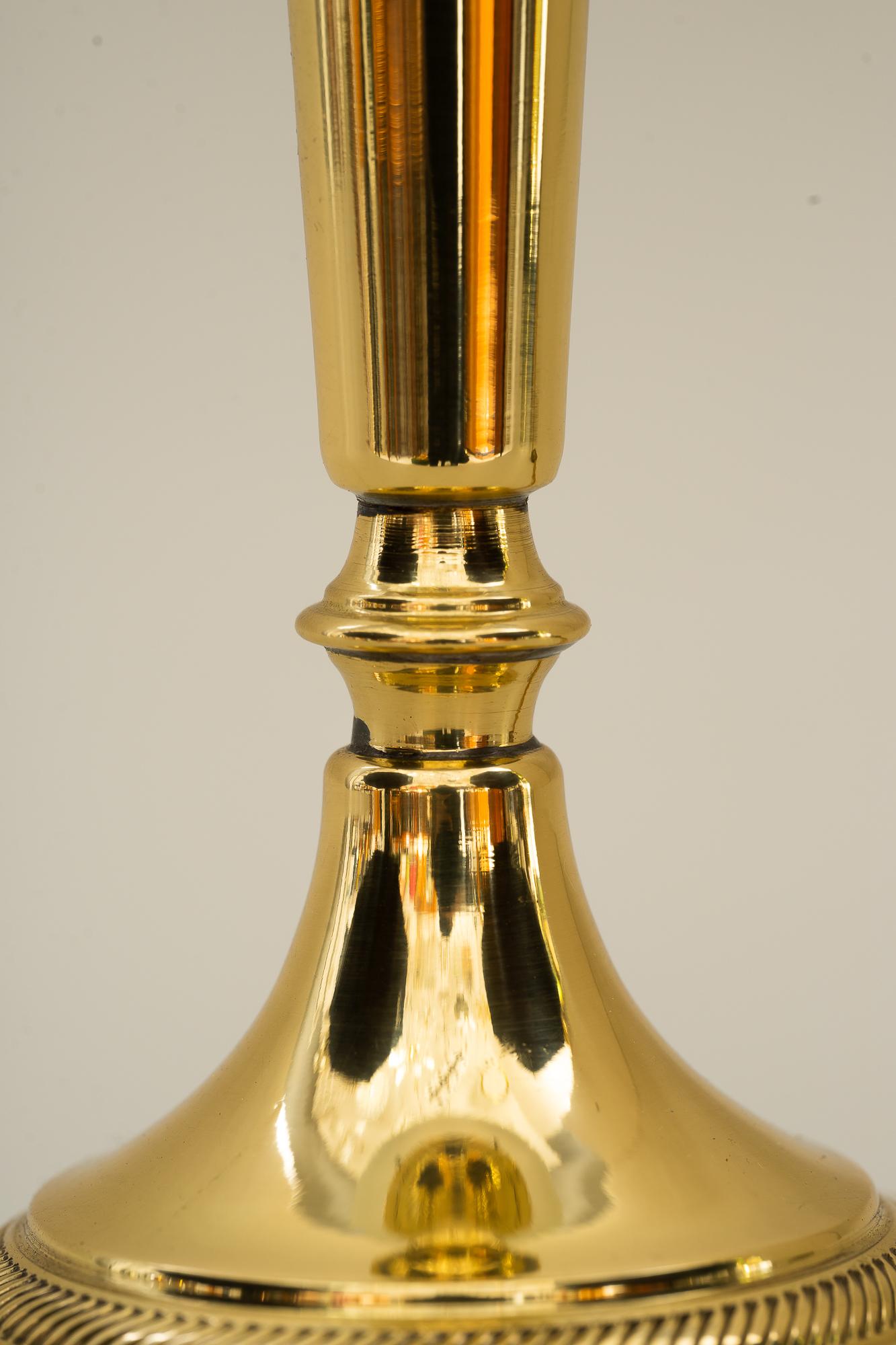 Art Deco Table Lamp with Cut Glass Shade Vienna Around 1920s 1
