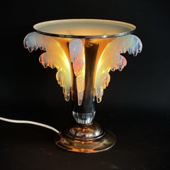 Art Deco table lamp with EZAN glasses by Boris Lacroix, 1930er