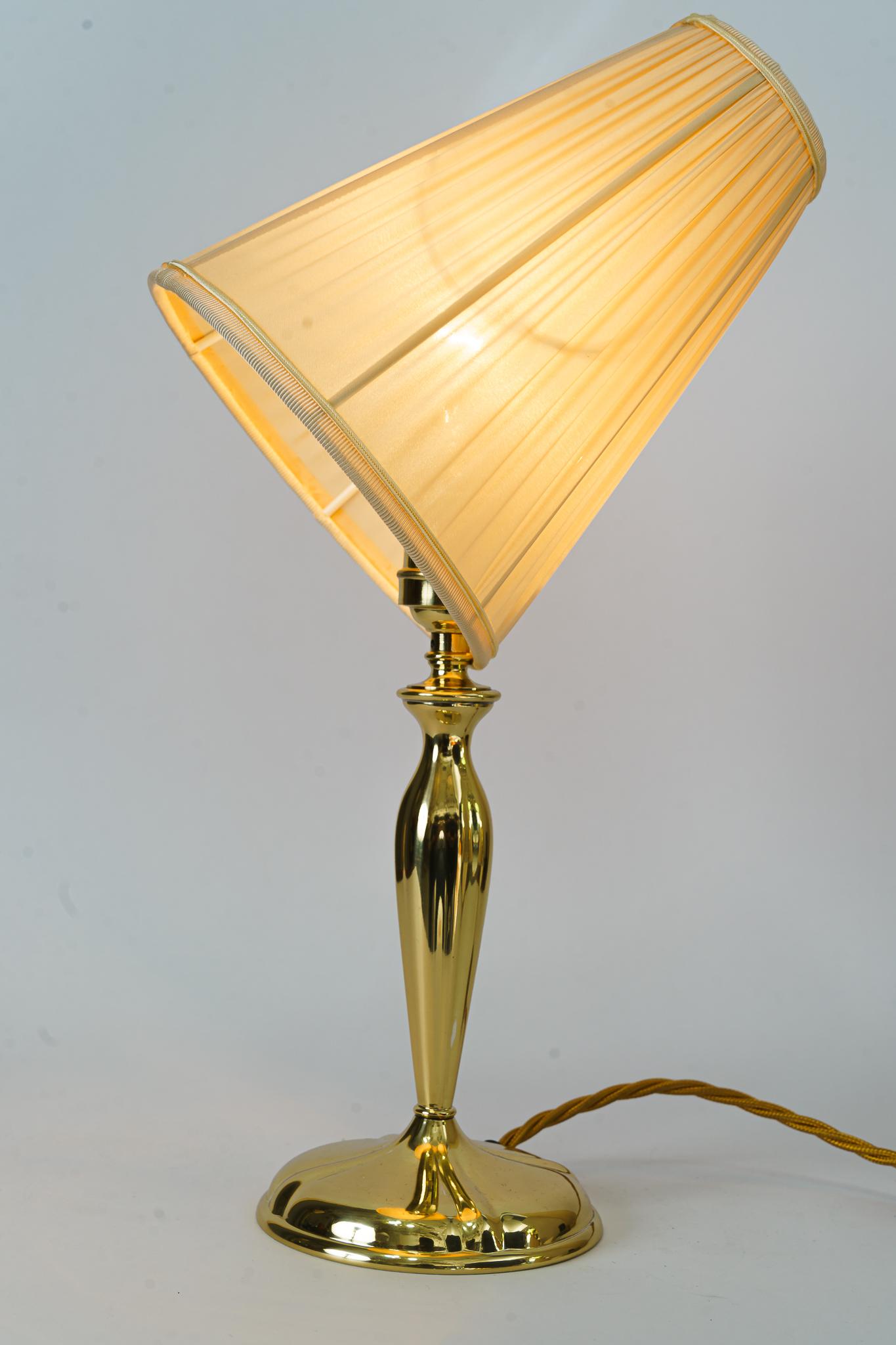 Art Deco Table Lamp with Fabic Shade Vienna Around 1920s For Sale 3