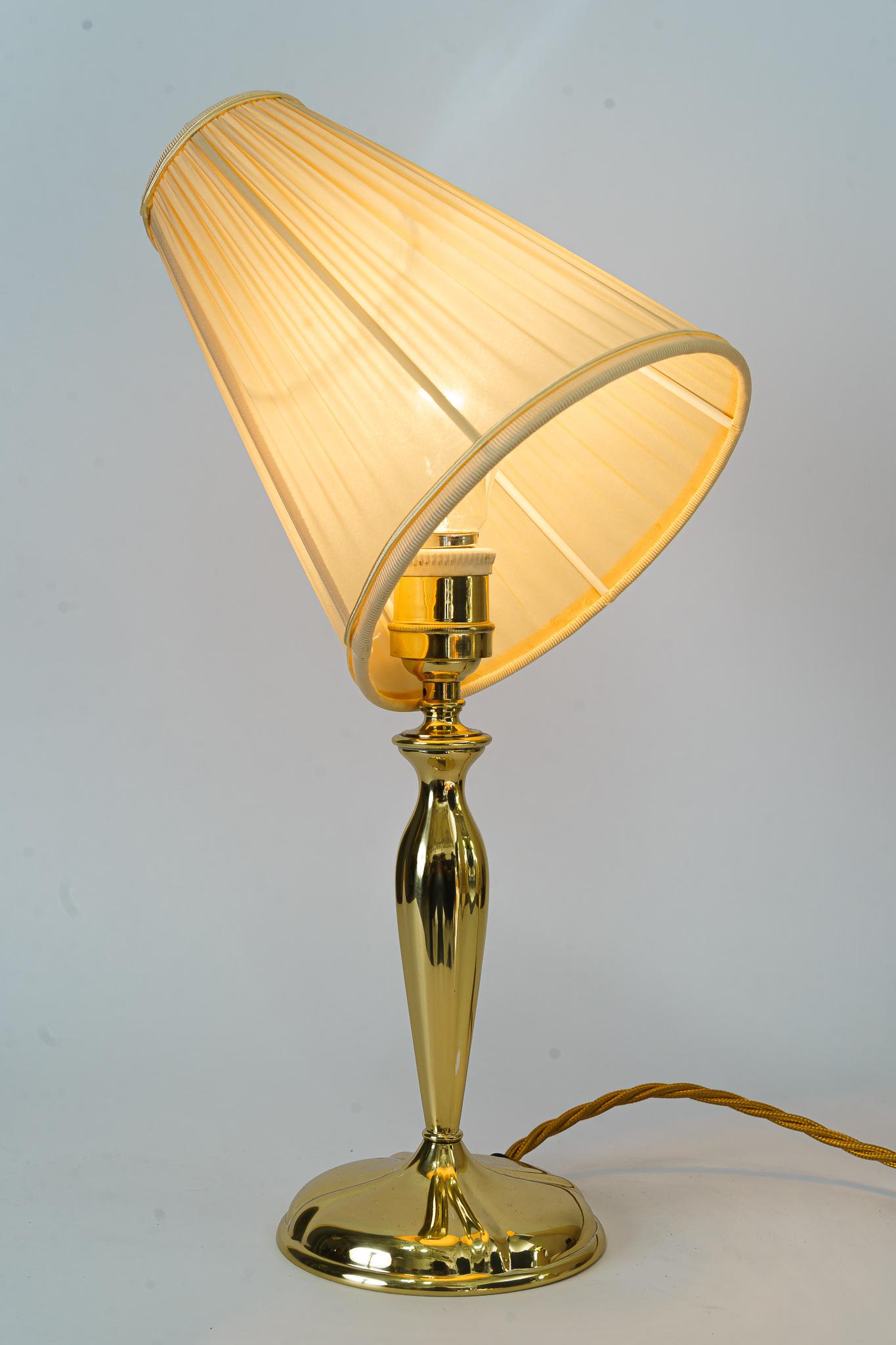Art Deco Table Lamp with Fabic Shade Vienna Around 1920s For Sale 4