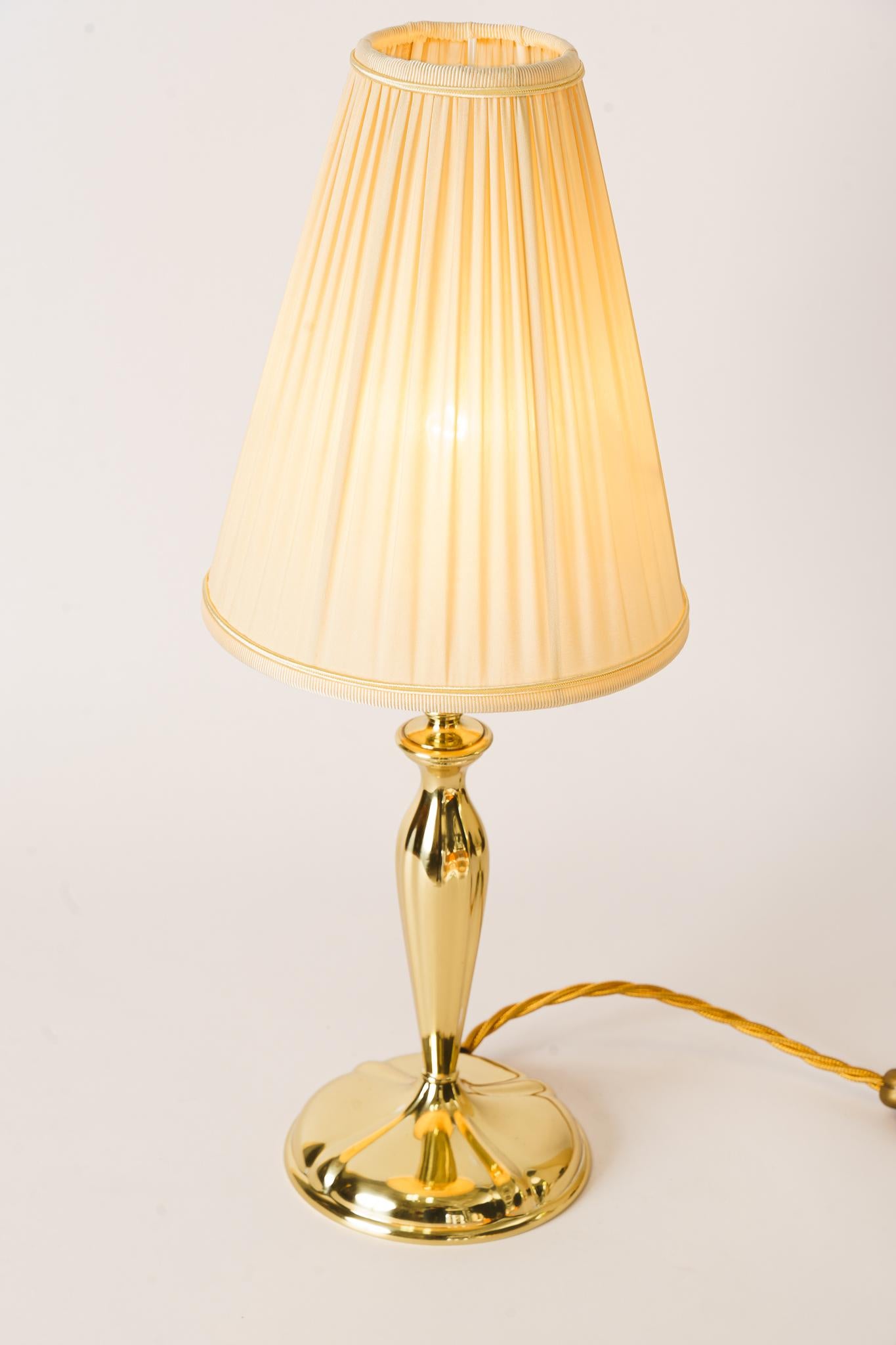 Art Deco Table Lamp with Fabic Shade Vienna Around 1920s In Good Condition For Sale In Wien, AT