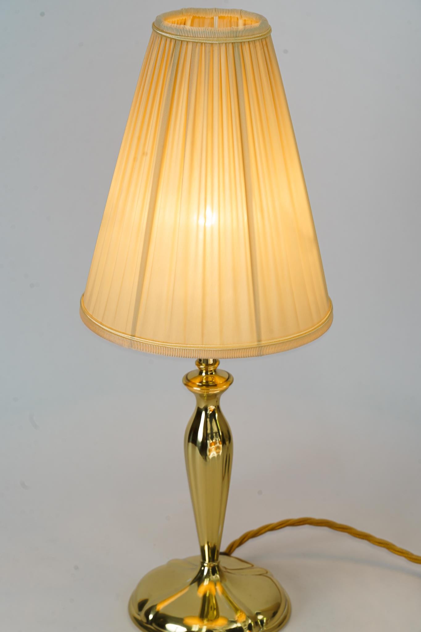 Early 20th Century Art Deco Table Lamp with Fabic Shade Vienna Around 1920s For Sale