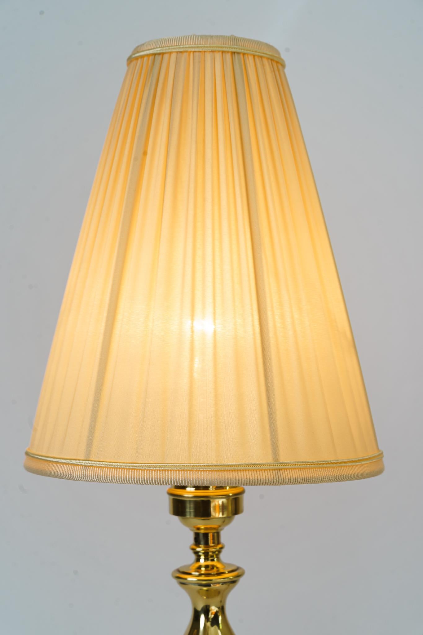 Art Deco Table Lamp with Fabic Shade Vienna Around 1920s For Sale 1
