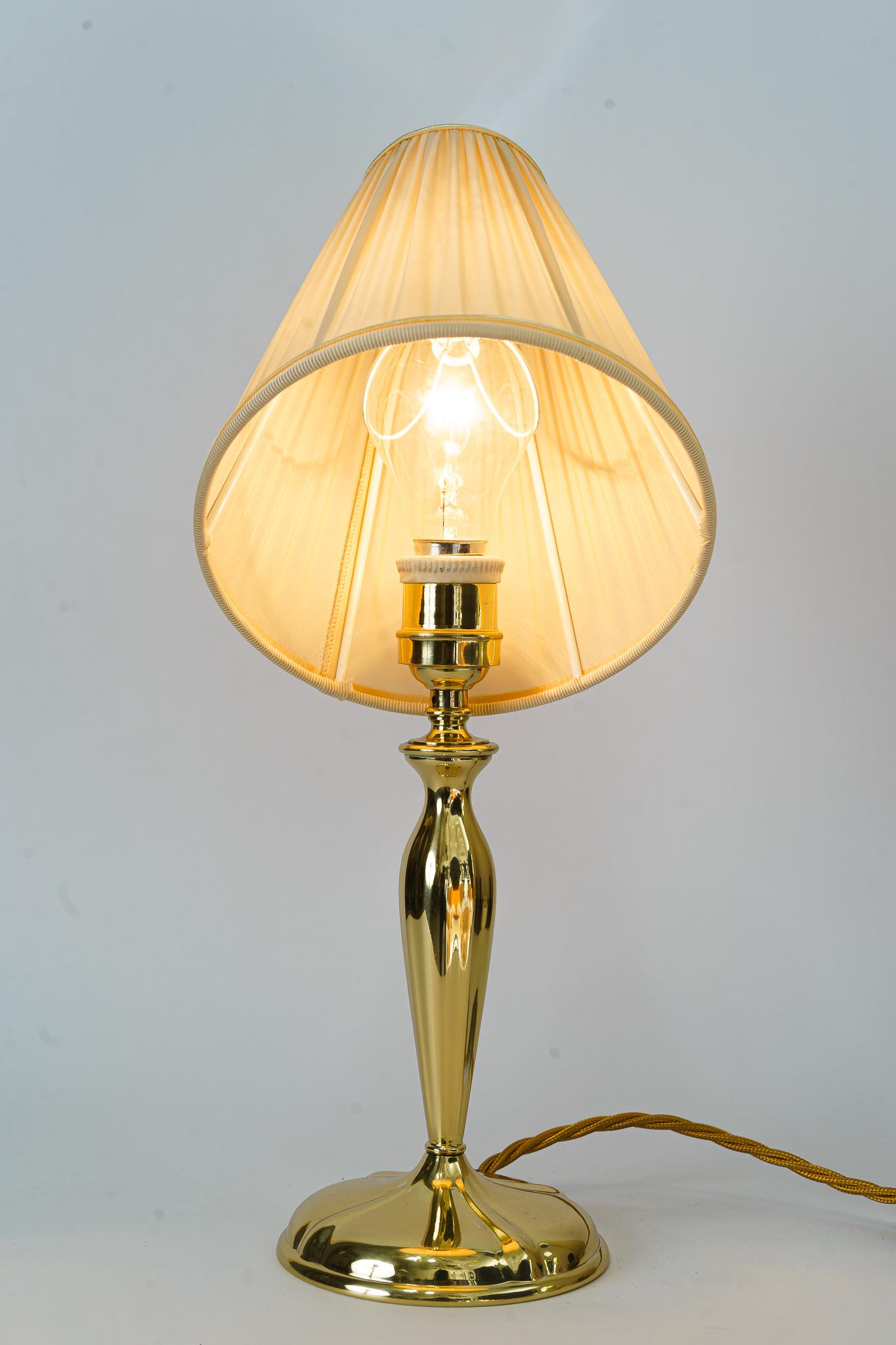 Art Deco Table Lamp with Fabic Shade Vienna Around 1920s For Sale 2