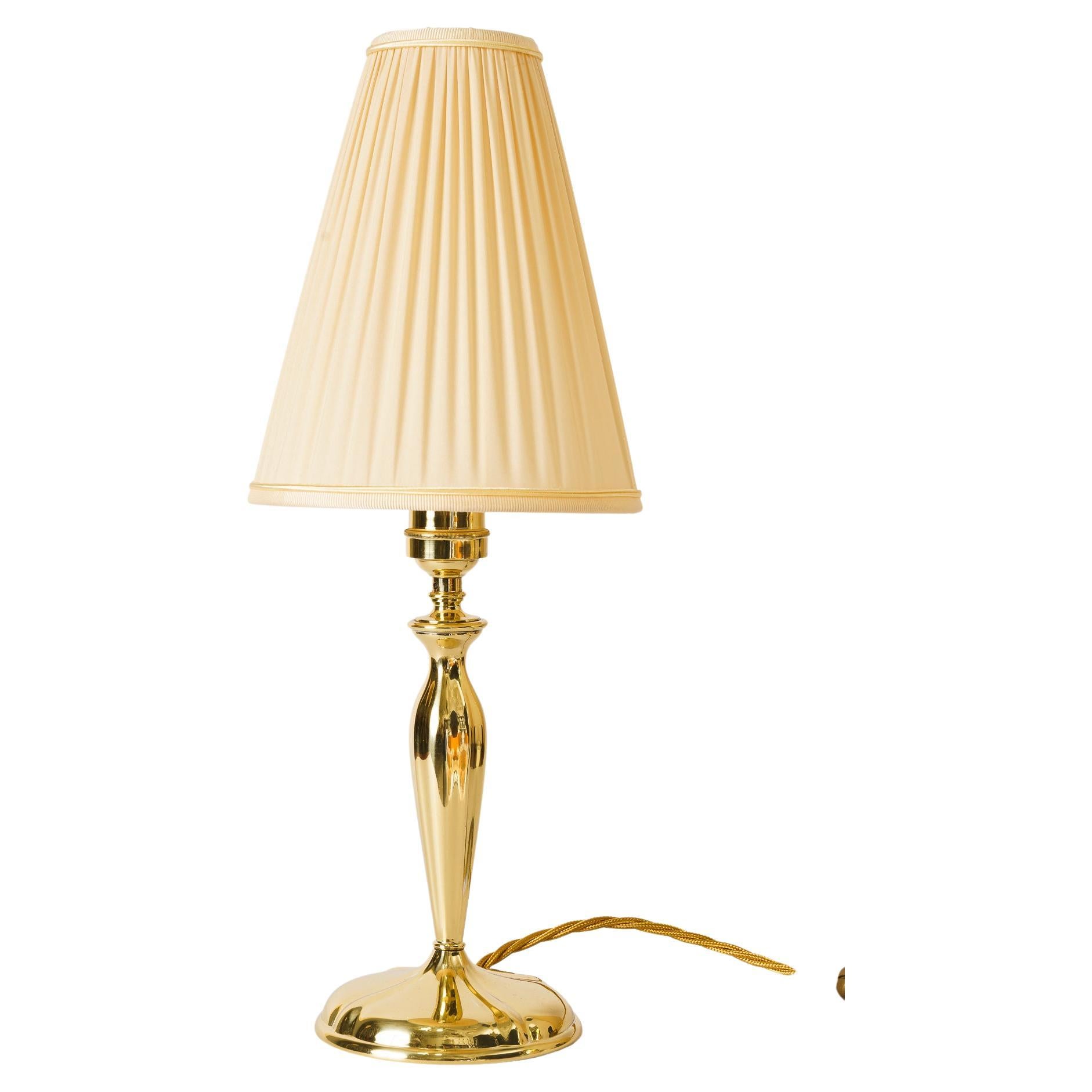 Art Deco Table Lamp with Fabic Shade Vienna Around 1920s