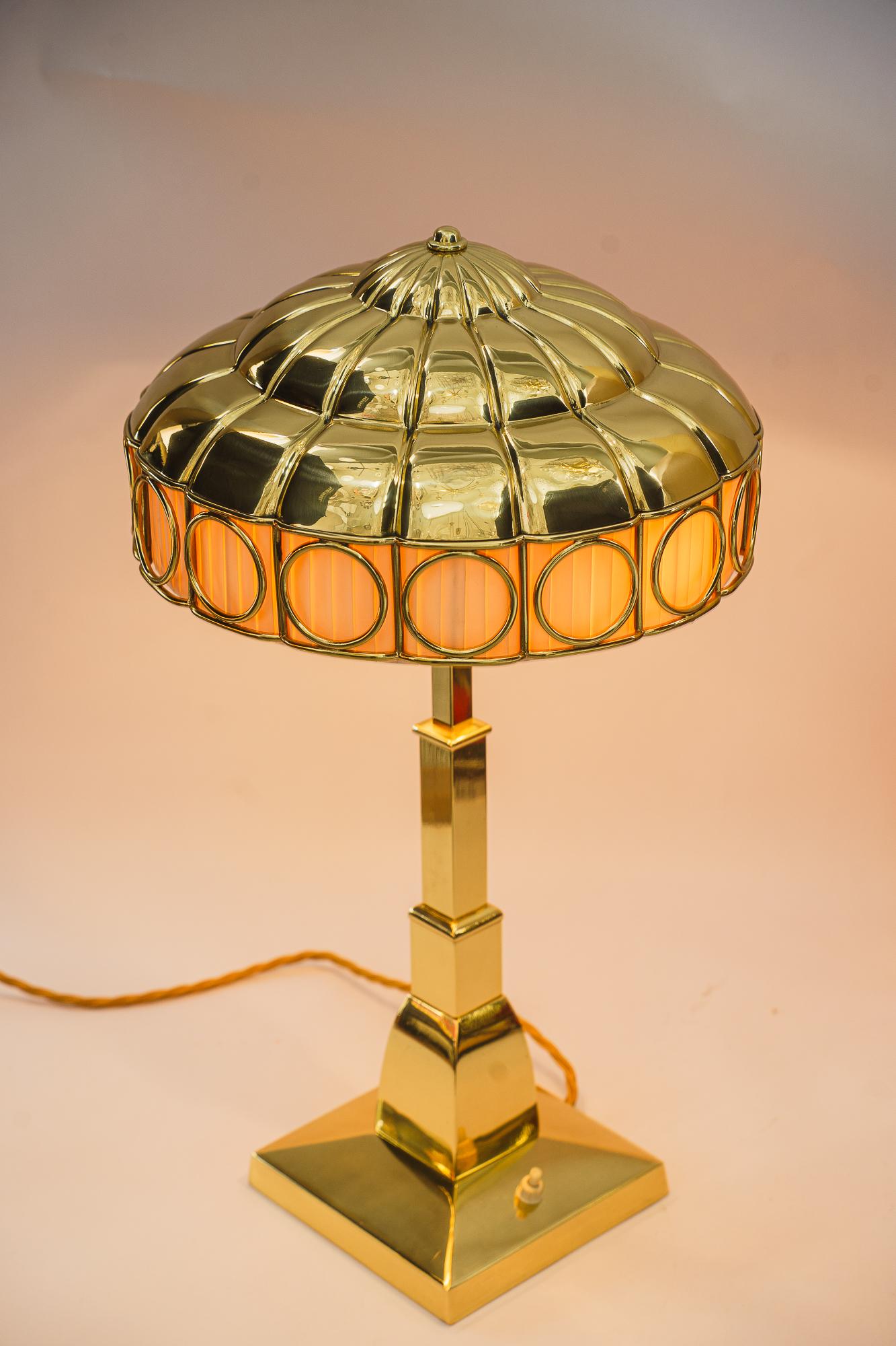 Art Deco table lamp with fabric inside the shade vienna around 1920s For Sale 8