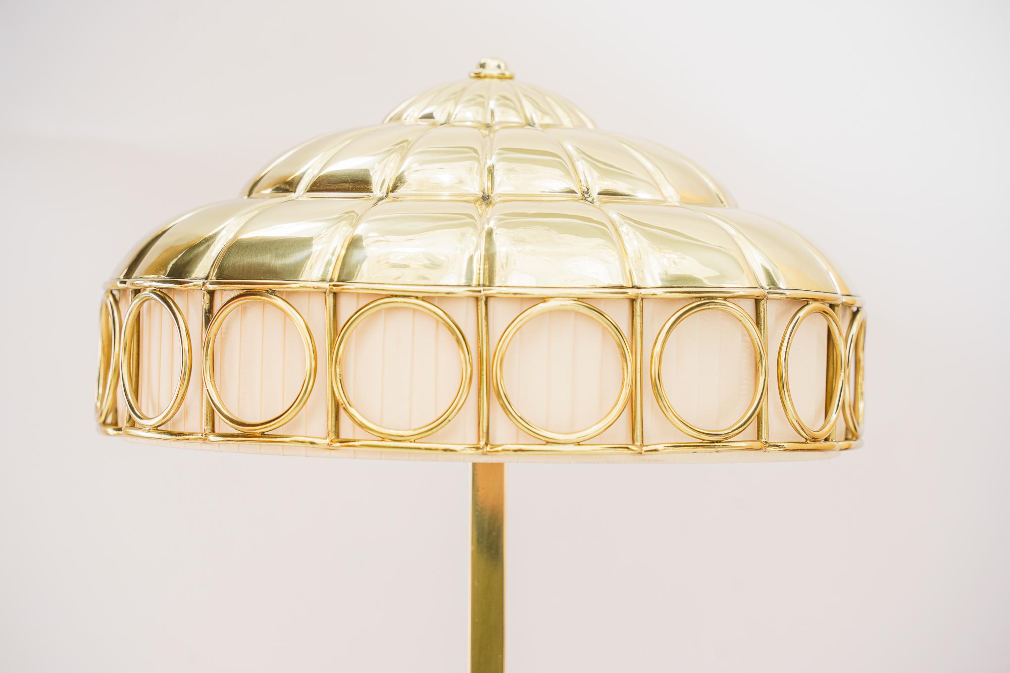 Austrian Art Deco table lamp with fabric inside the shade vienna around 1920s For Sale