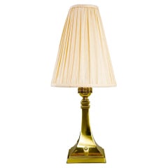 Art Deco Table Lamp With Fabric Shade Around 1920s