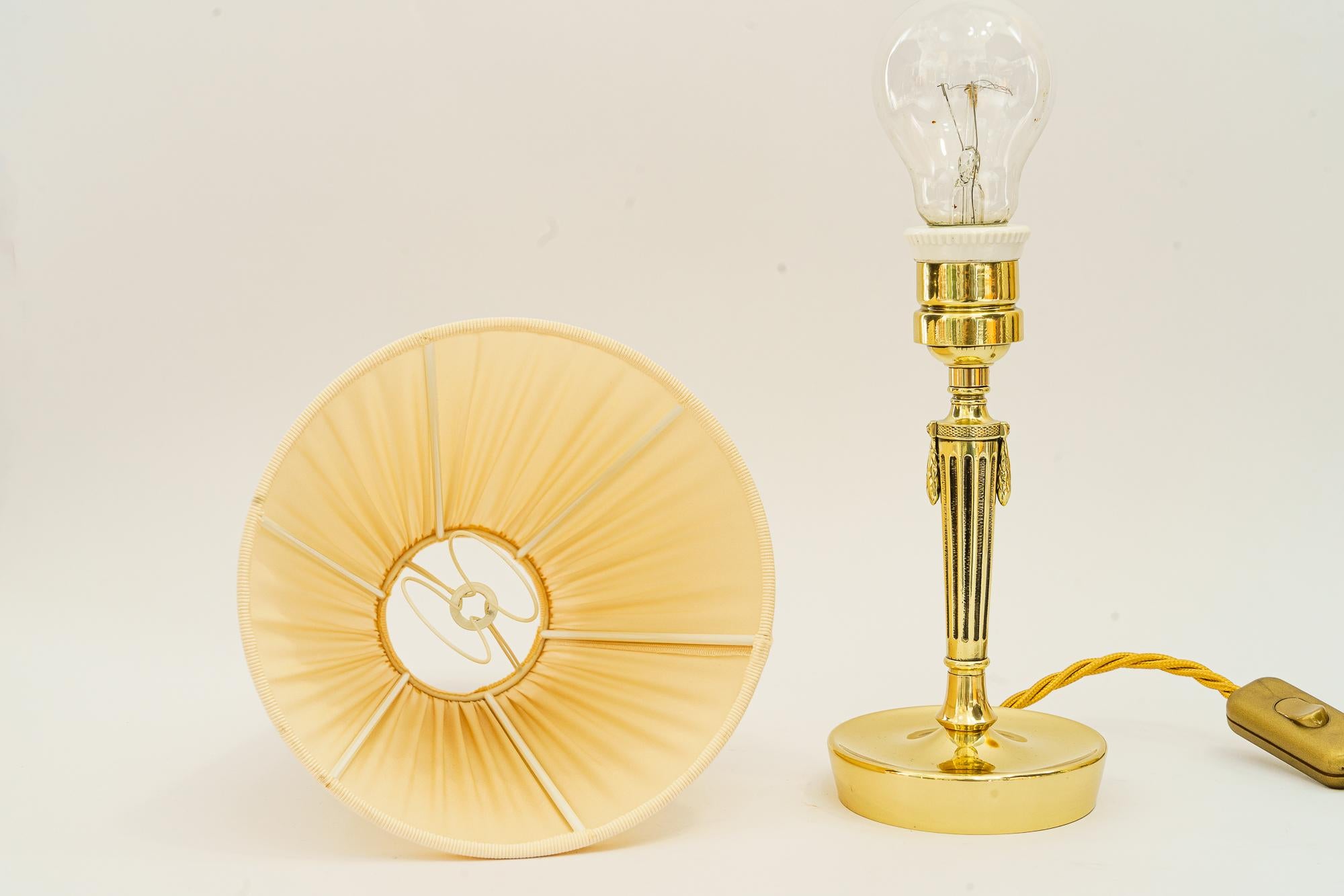 Art deco table lamp with fabric shade vienna around 1920s For Sale 2
