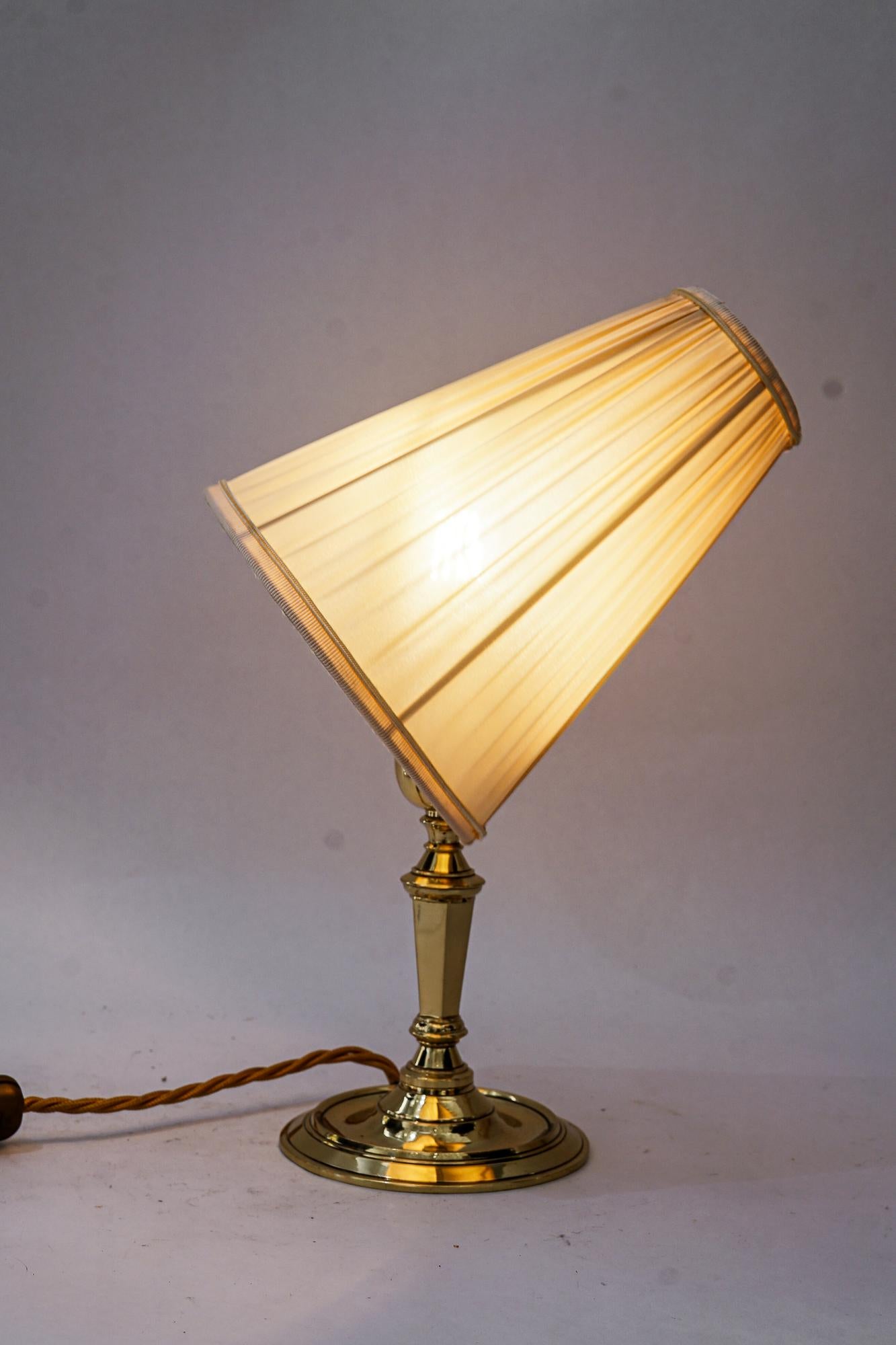 Art Deco  table lamp with fabric shade vienna around 1920s 3