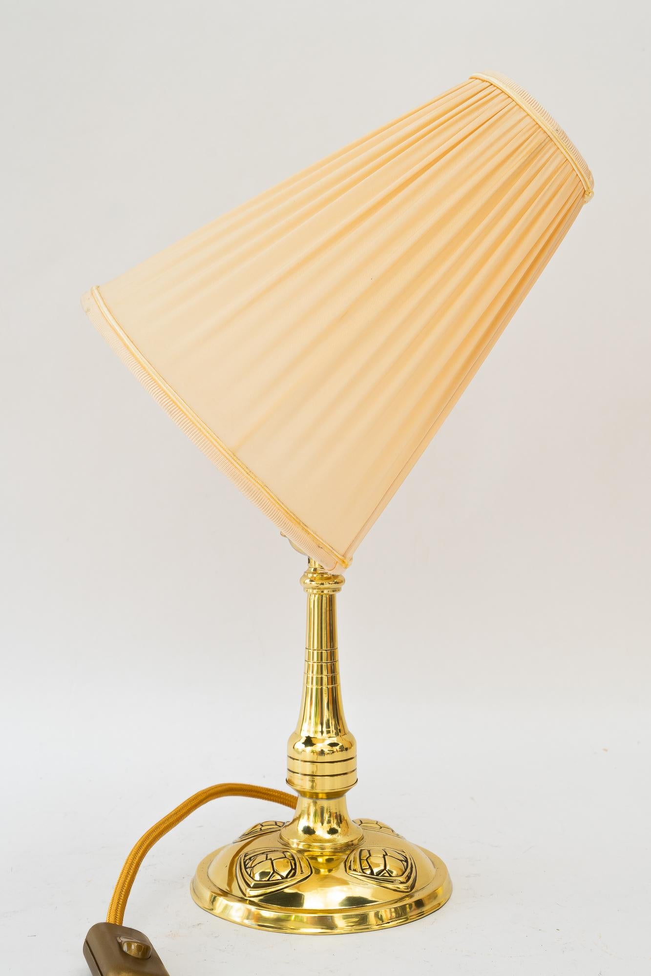 Art Deco table lamp with fabric shade vienna around 1920s For Sale 3