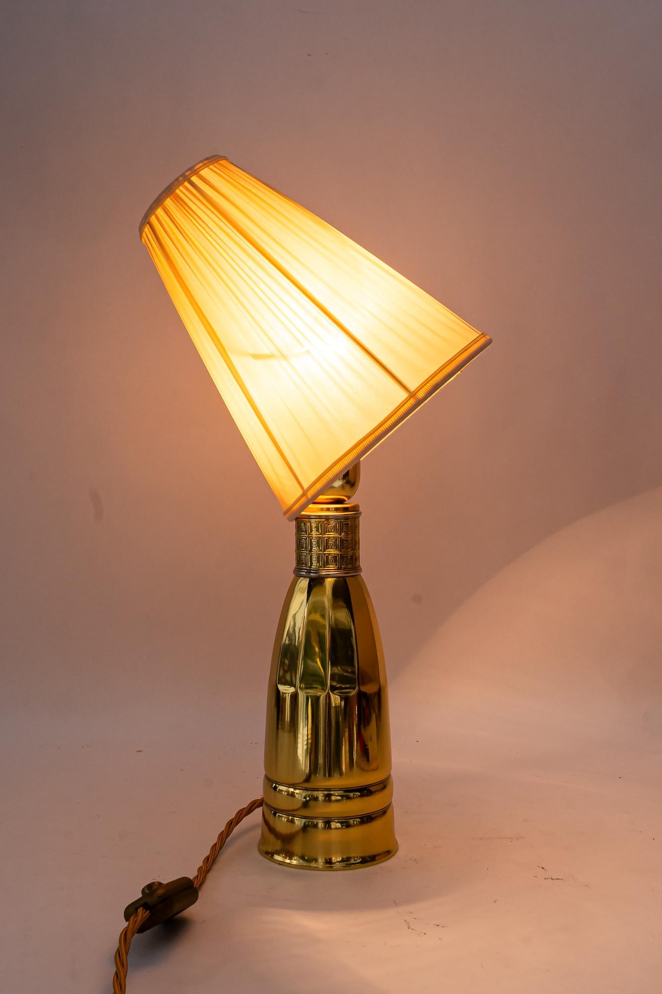 Art Deco Table lamp with fabric shade vienna around 1920s For Sale 3