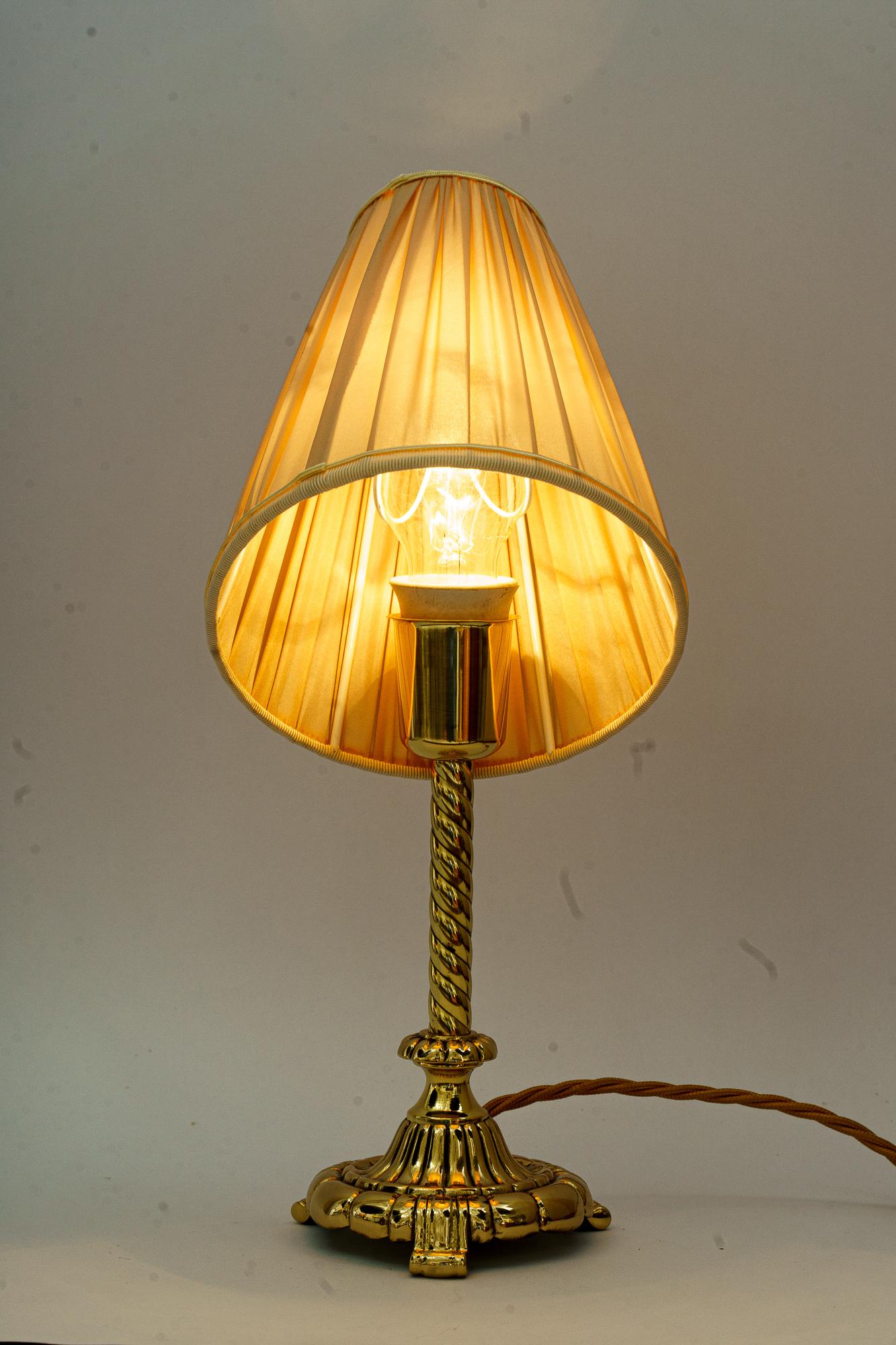Art Deco table lamp with fabric shade vienna around 1920s For Sale 4