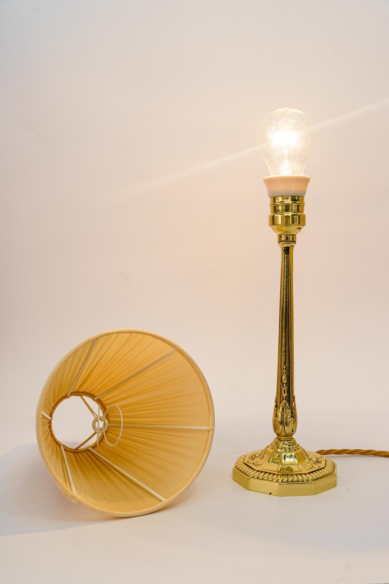 Art Deco Table Lamp with Fabric Shade Vienna Around 1920s For Sale 4