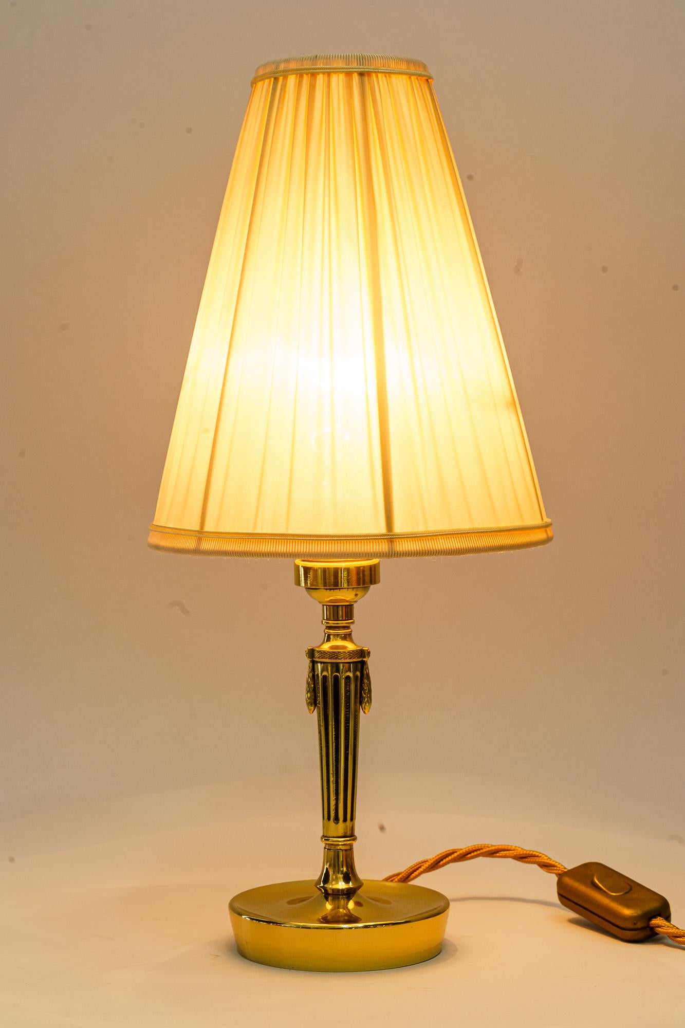 Art deco table lamp with fabric shade vienna around 1920s For Sale 3