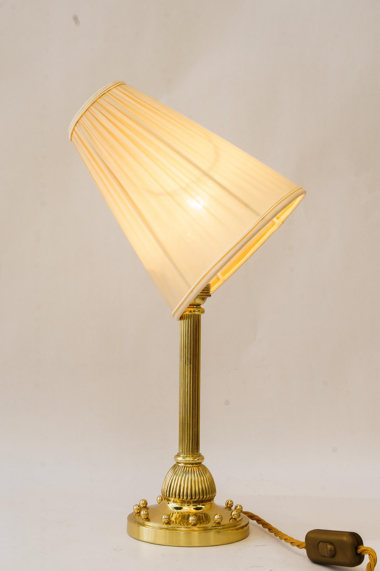 Lampe de table Art Déco avec abat-jour en tissu vienne vers 1920 en vente 3
