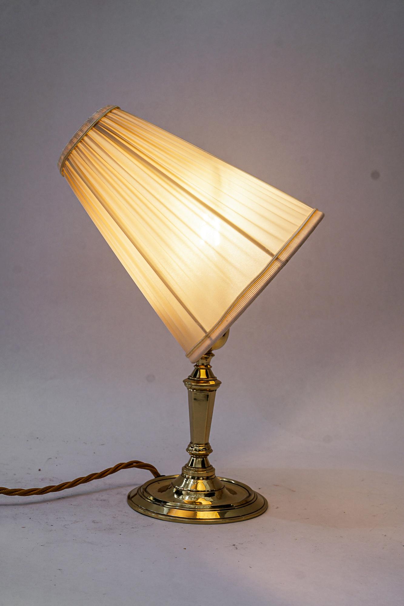 Art Deco  table lamp with fabric shade vienna around 1920s 4