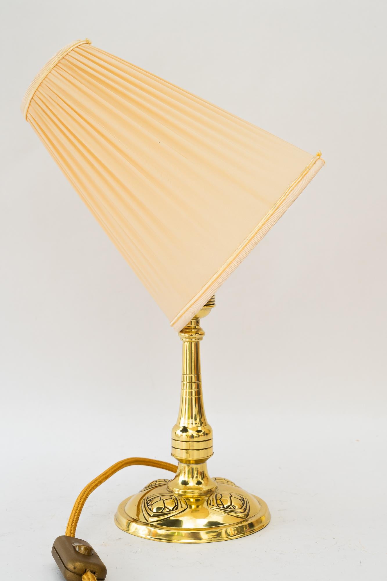 Art Deco table lamp with fabric shade vienna around 1920s For Sale 4