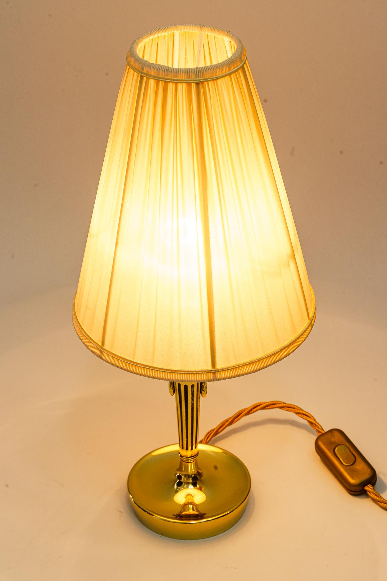 Art deco table lamp with fabric shade vienna around 1920s For Sale 4