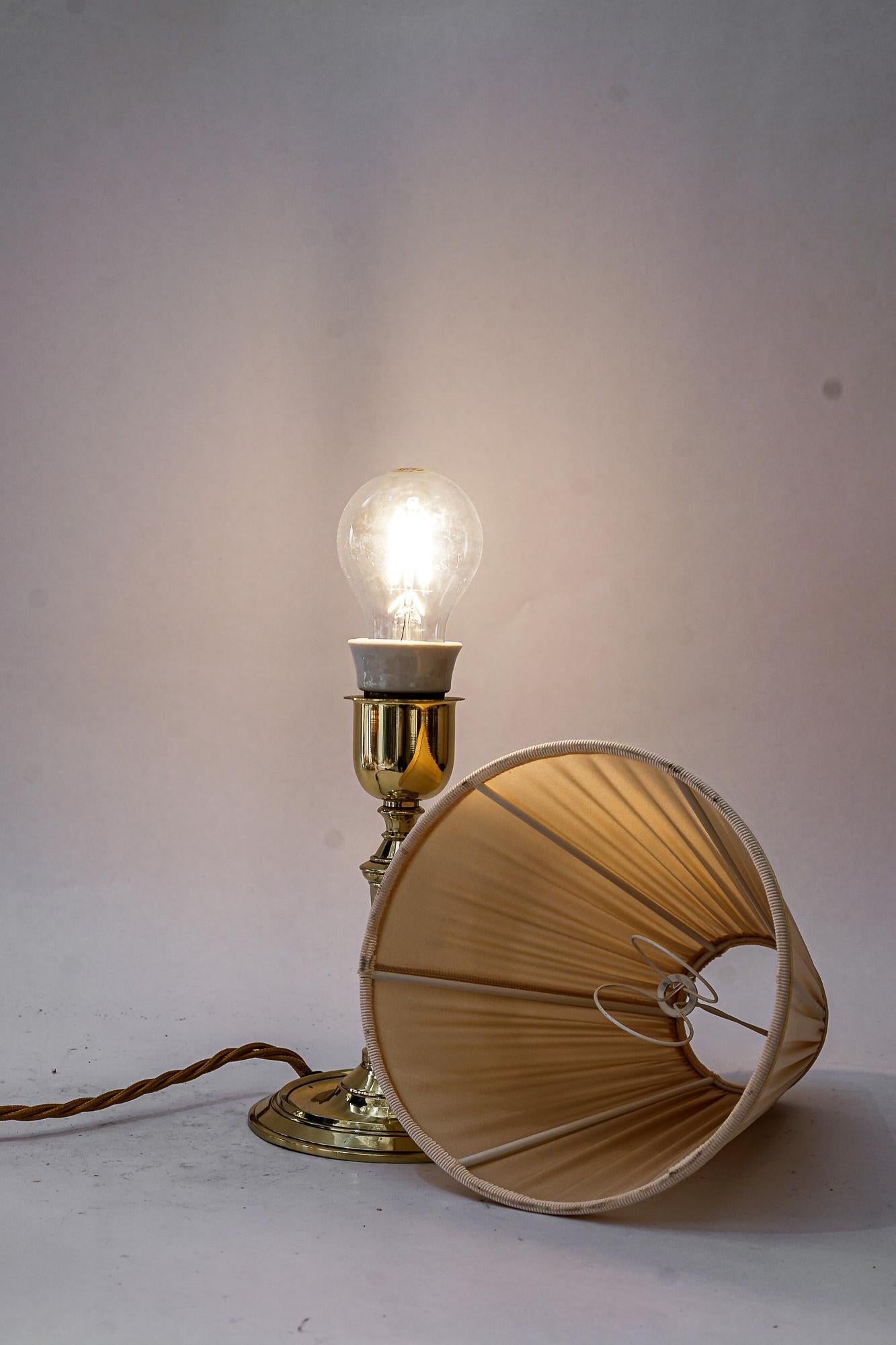 Art Deco  table lamp with fabric shade vienna around 1920s 5