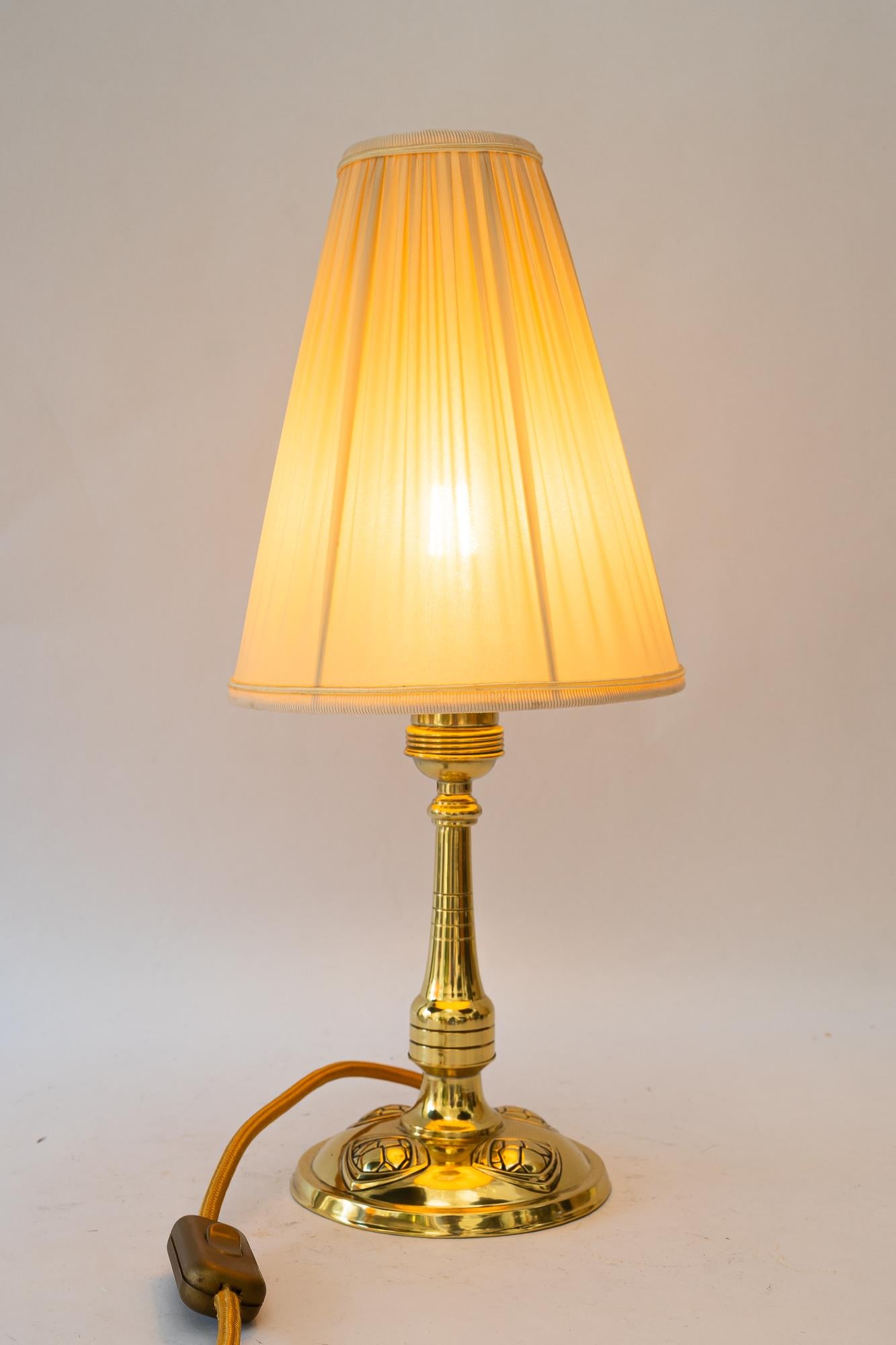 Art Deco table lamp with fabric shade vienna around 1920s For Sale 5