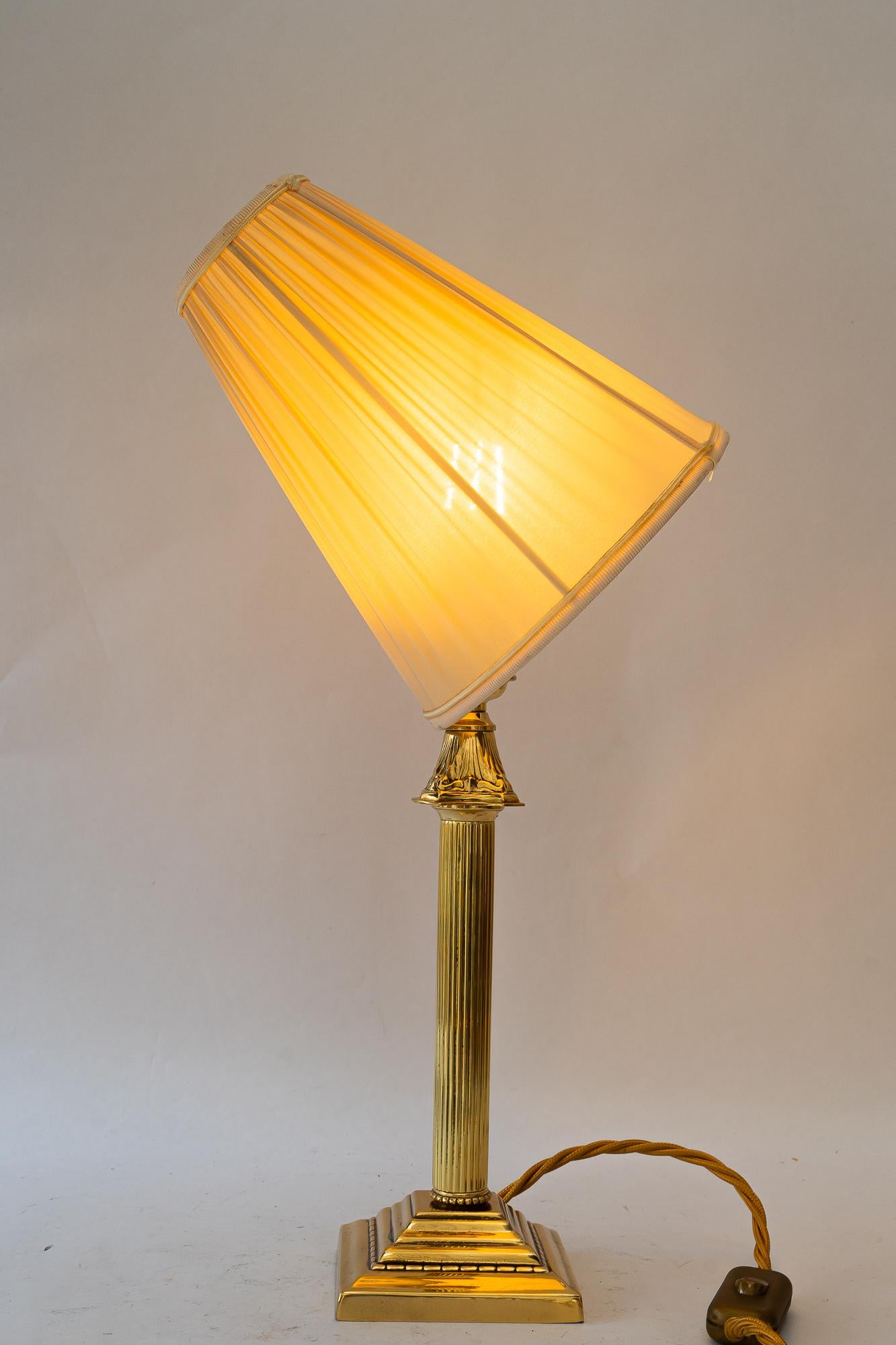 Art Deco table lamp with fabric shade vienna around 1920s For Sale 5