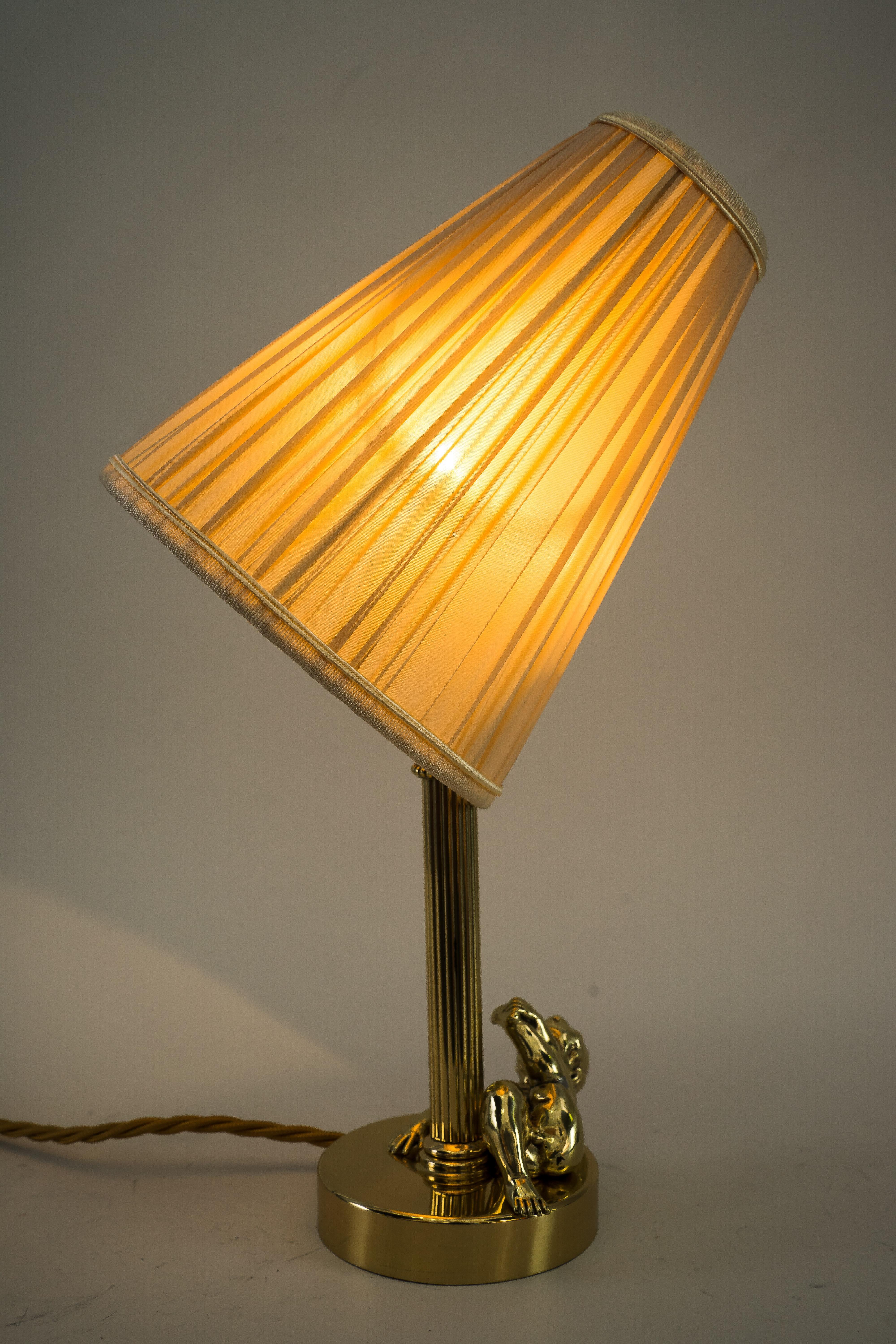 Art Deco Table Lamp with Fabric Shade Vienna Around 1920s For Sale 6