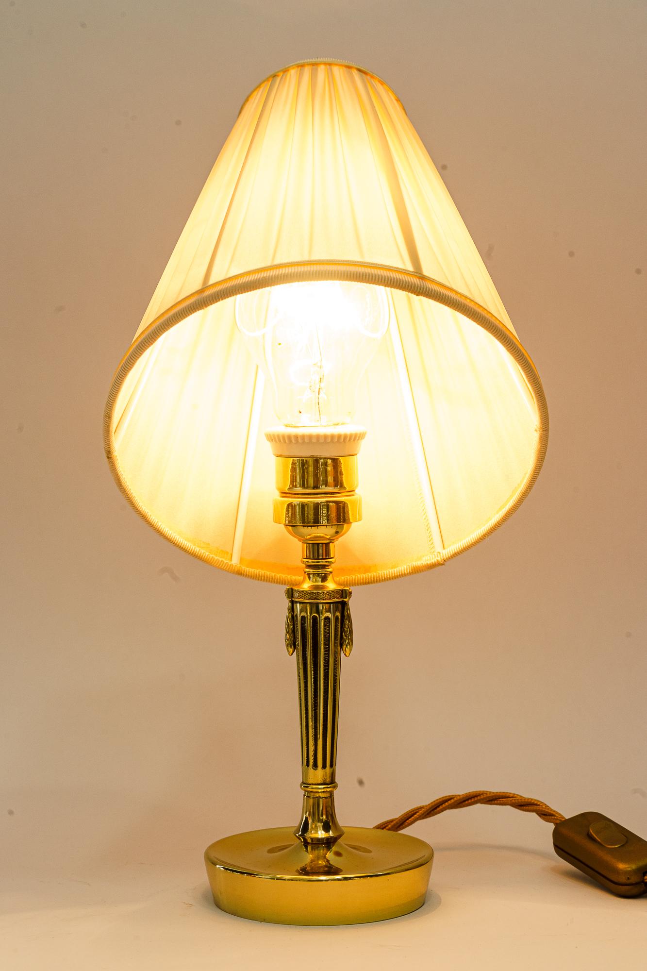 Art deco table lamp with fabric shade vienna around 1920s For Sale 5