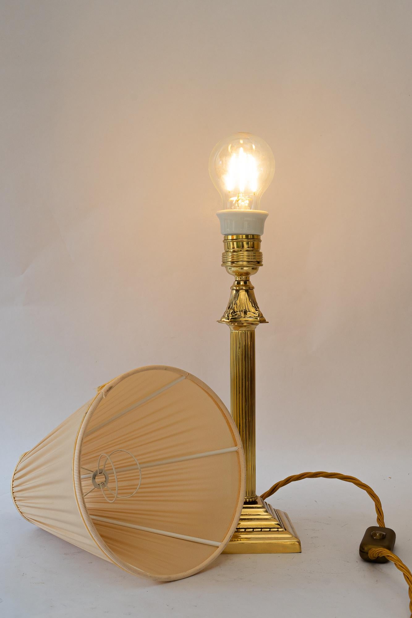 Art Deco table lamp with fabric shade vienna around 1920s For Sale 6