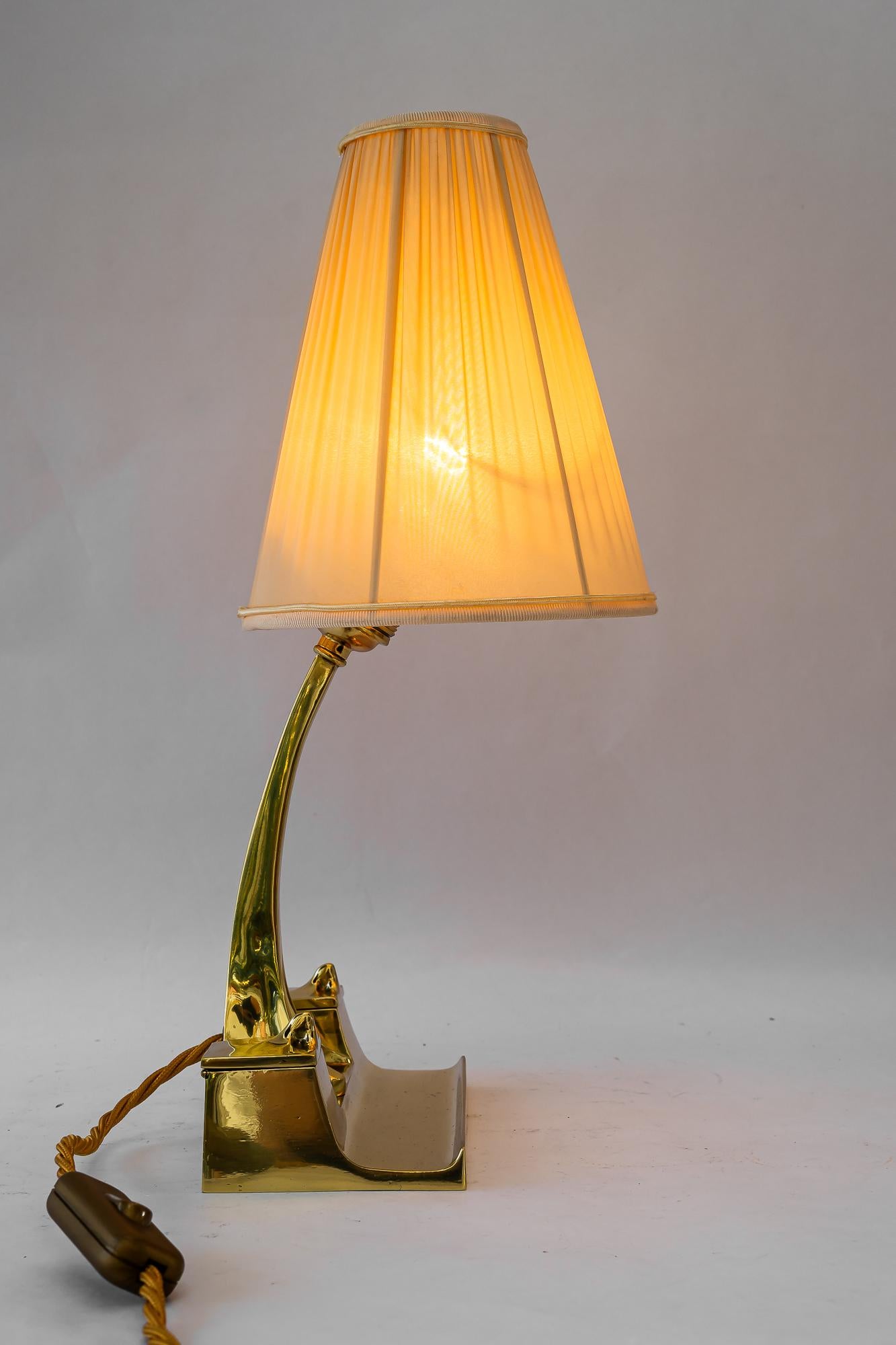 Lampada da tavolo Art Deco con paralume in tessuto vienna 1920 circa in vendita 6