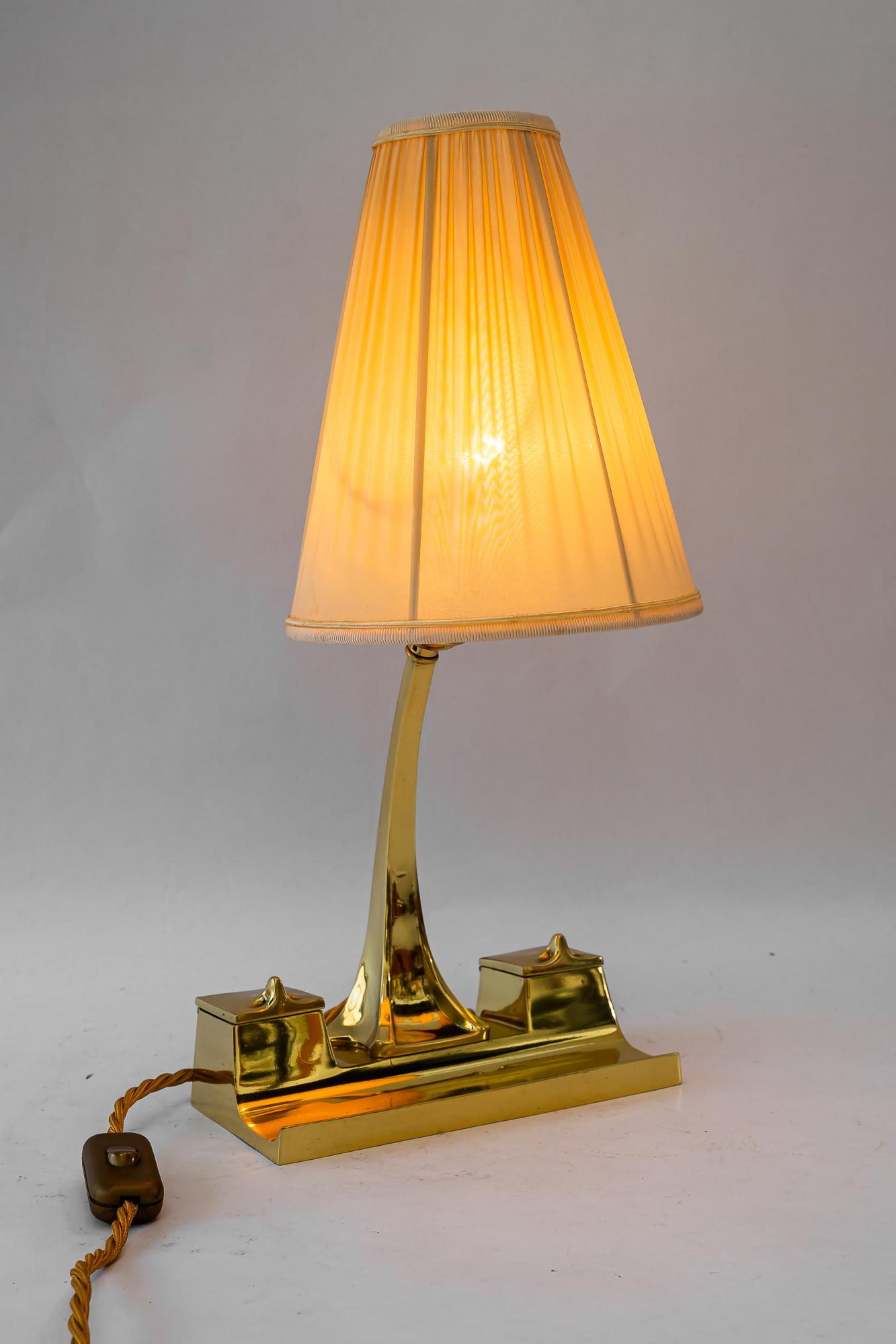 Lampada da tavolo Art Deco con paralume in tessuto vienna 1920 circa in vendita 7