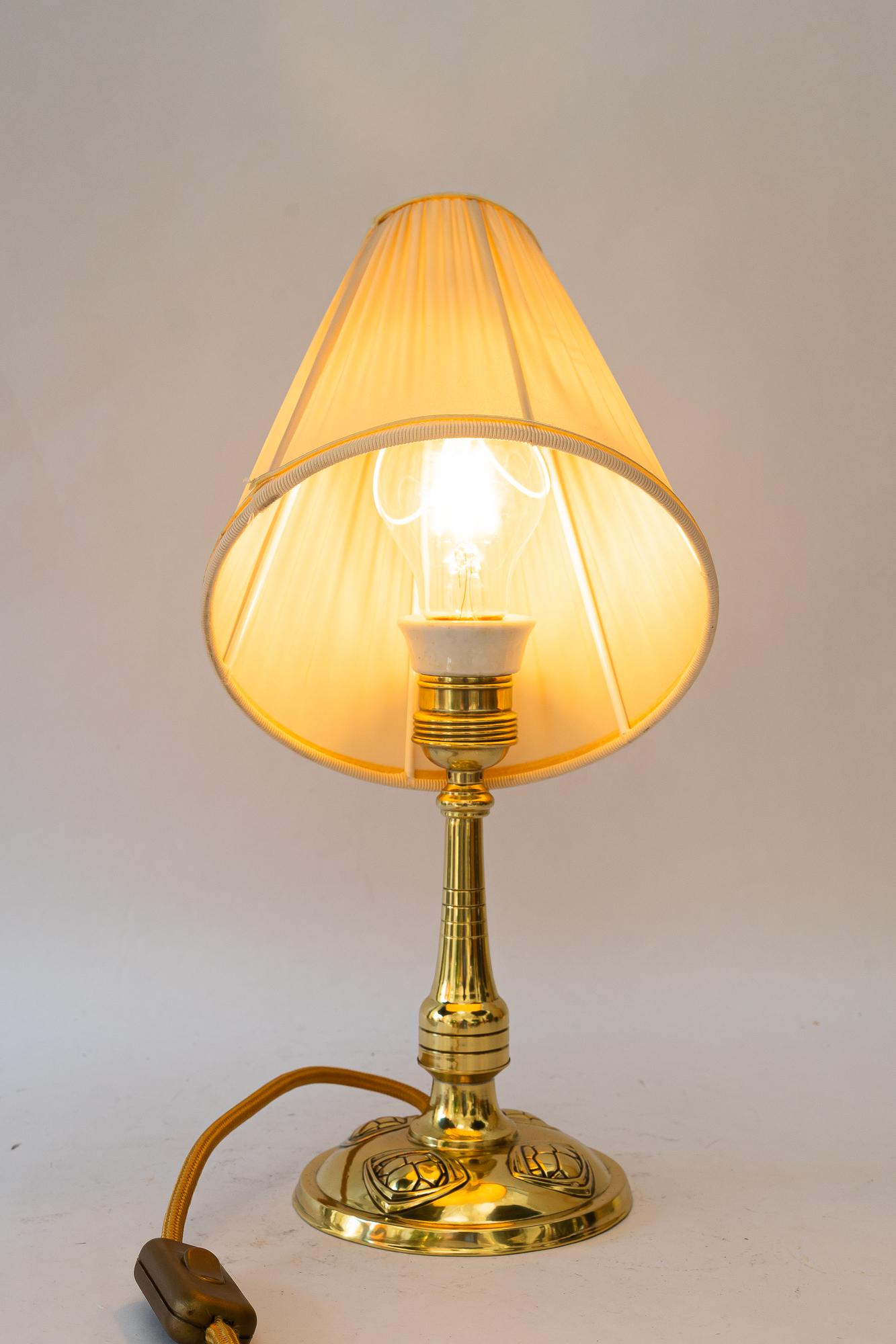 Art Deco table lamp with fabric shade vienna around 1920s For Sale 10