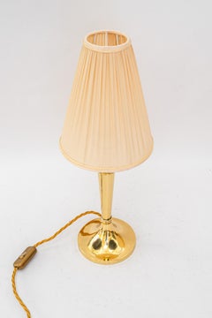 Art Deco Tischlampe mit Stoffschirm wien um 1920