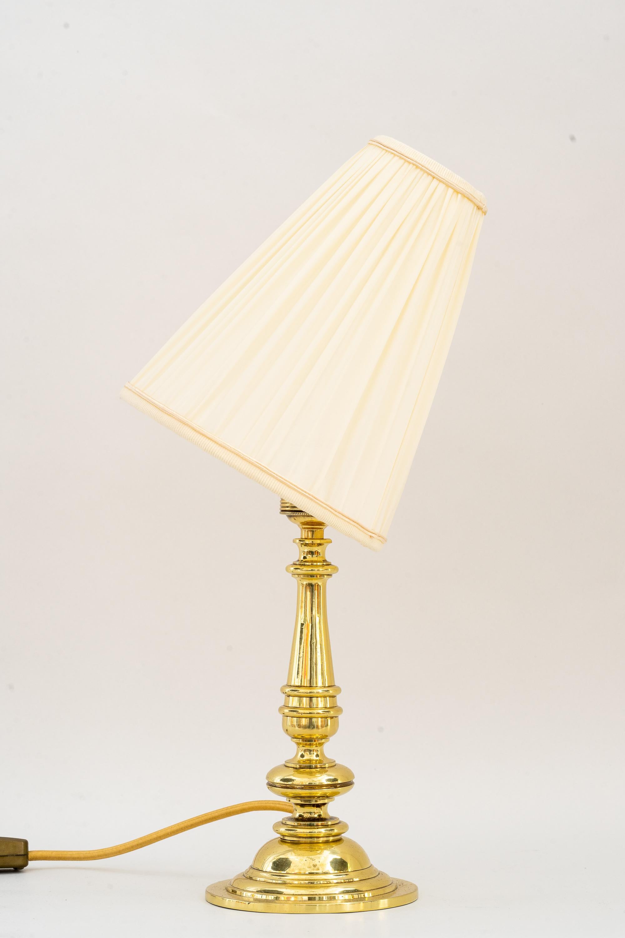 Austrian Art Deco Table Lamp with Fabric Shade Vienna Around 1920s For Sale