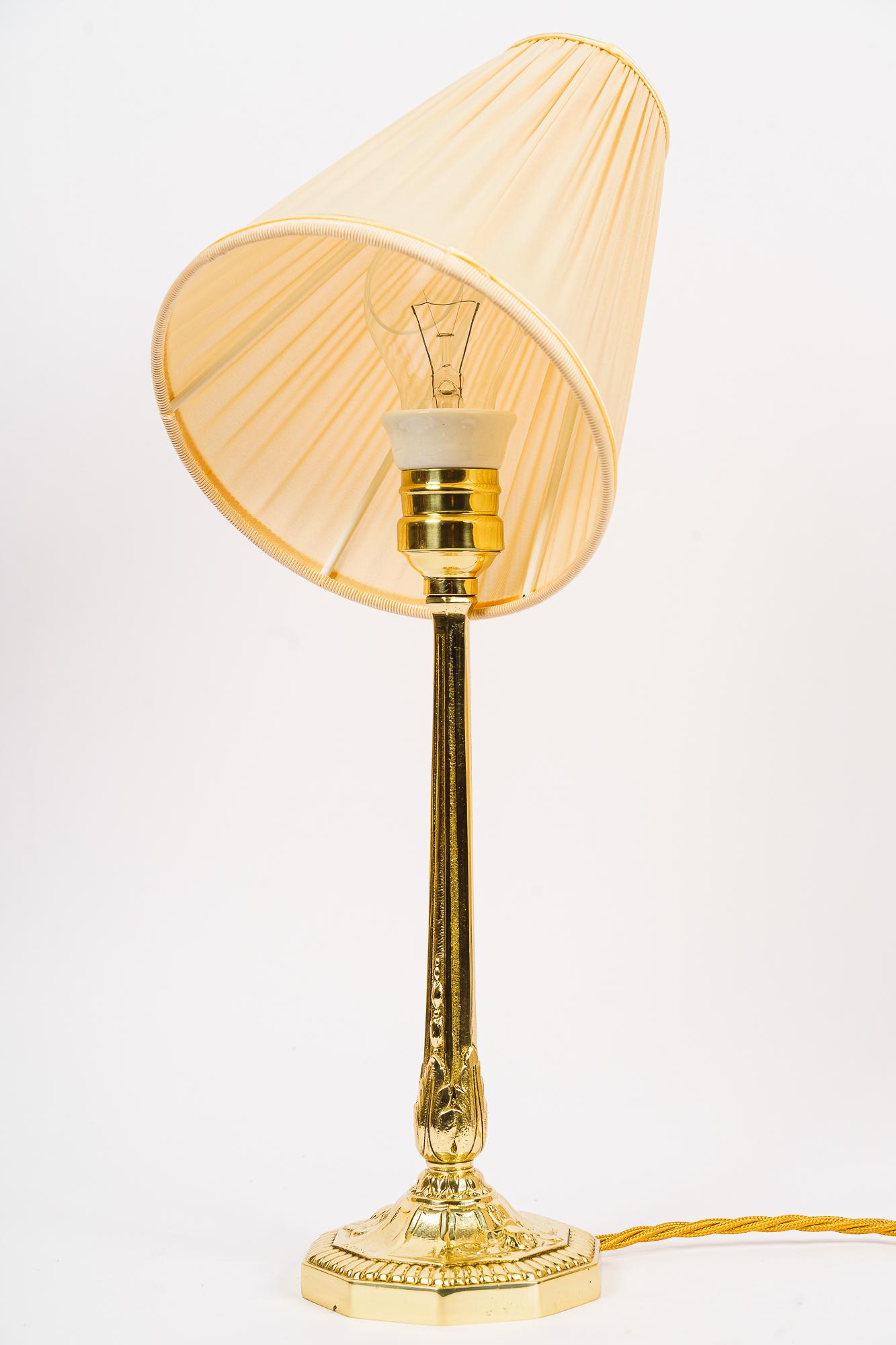 Austrian Art Deco Table Lamp with Fabric Shade Vienna Around 1920s For Sale