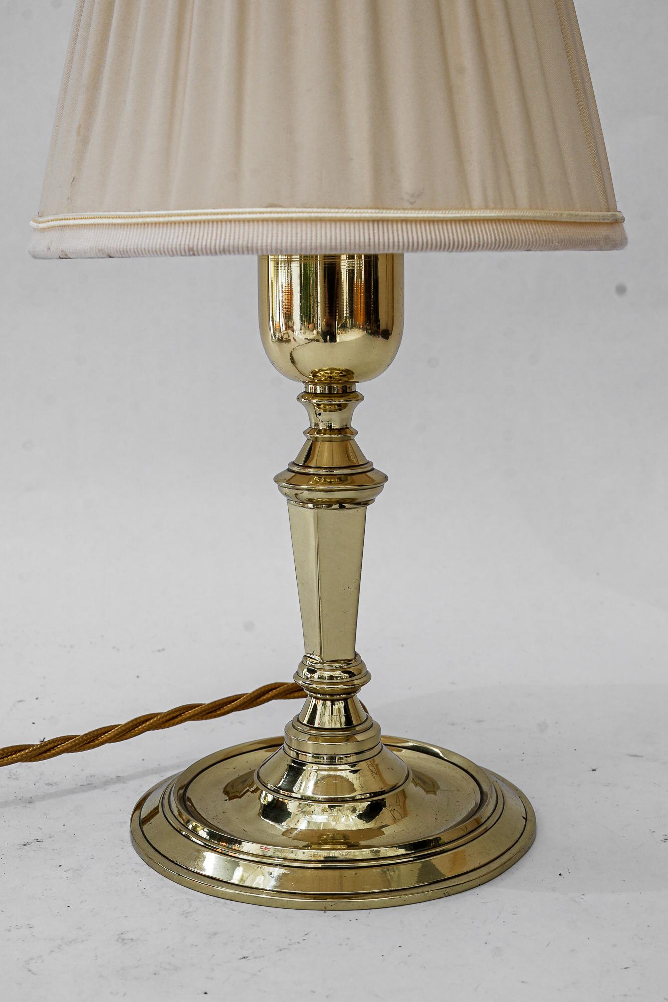 Austrian Art Deco  table lamp with fabric shade vienna around 1920s