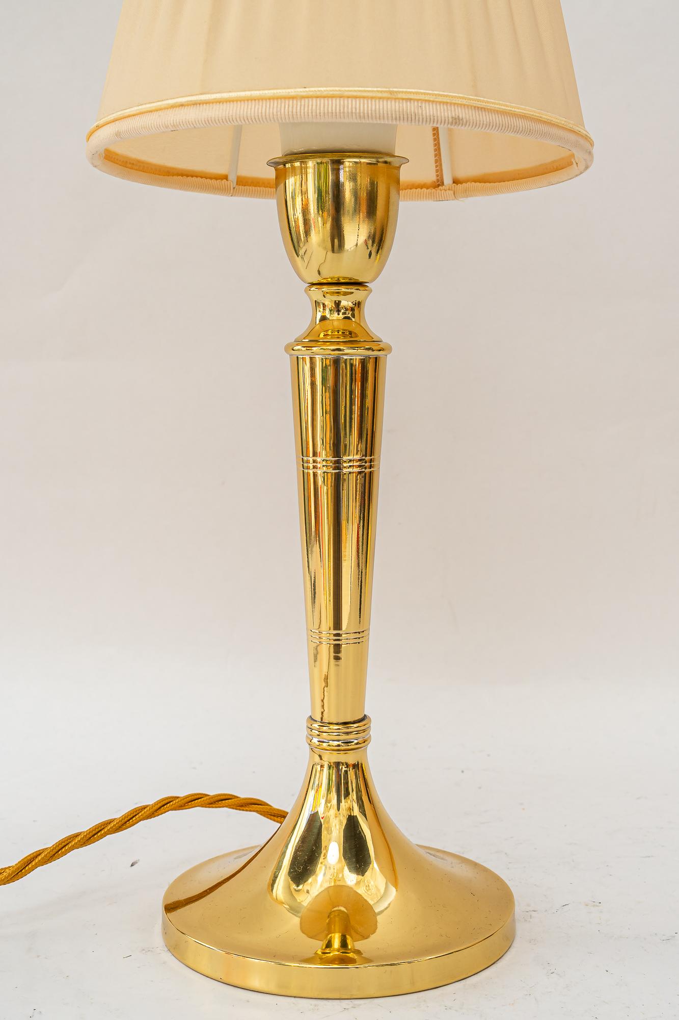 Art déco Lampe de table Art Déco avec abat-jour en tissu vienne vers 1920 en vente