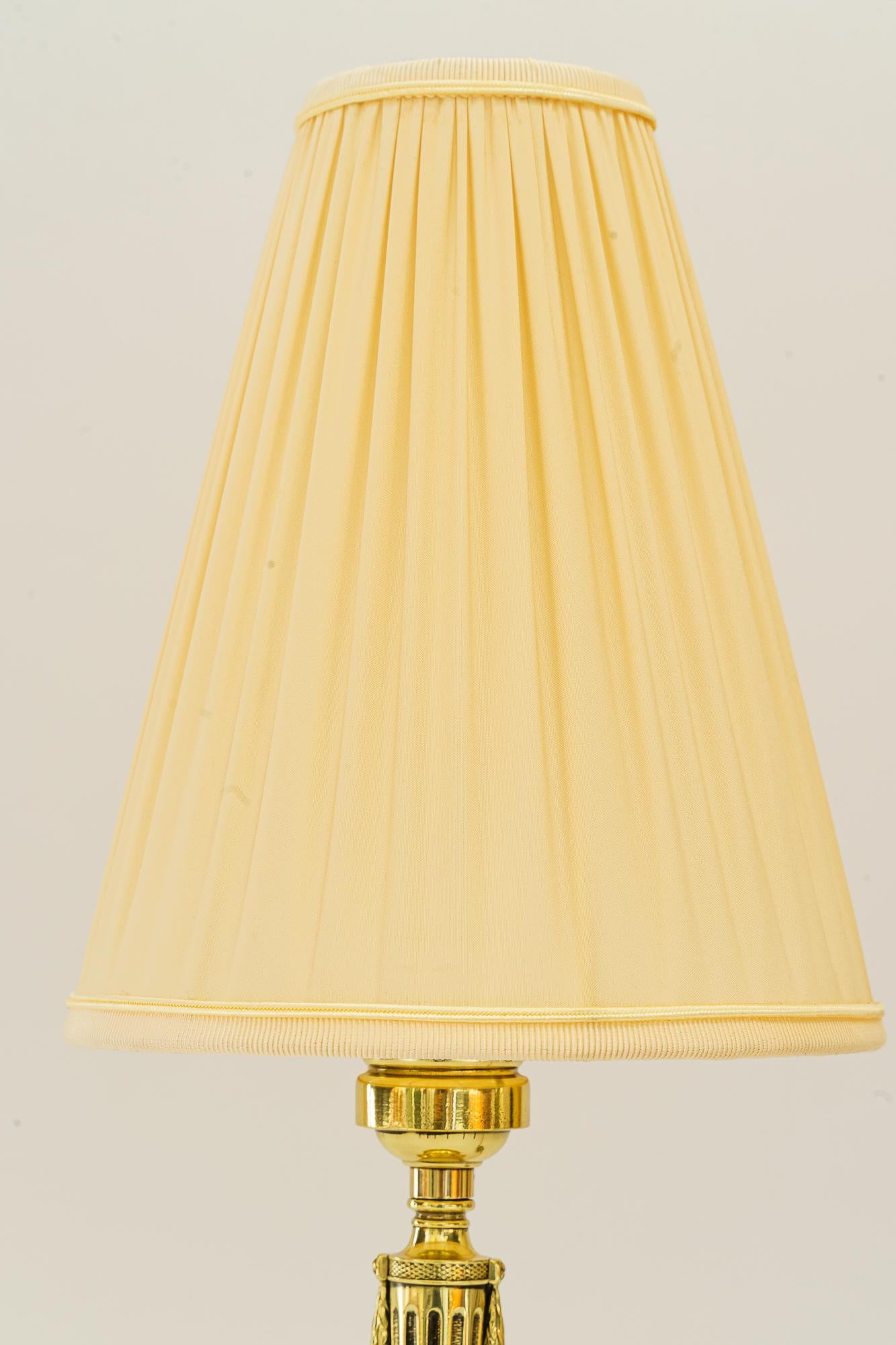 Austrian Art deco table lamp with fabric shade vienna around 1920s For Sale