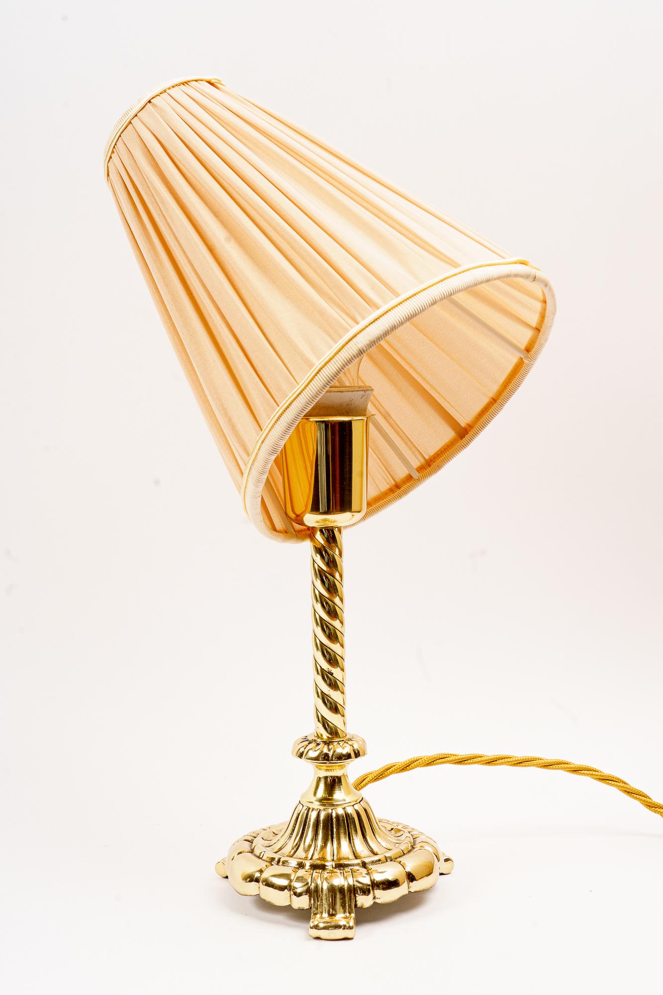 Art Deco table lamp with fabric shade vienna around 1920s In Good Condition For Sale In Wien, AT