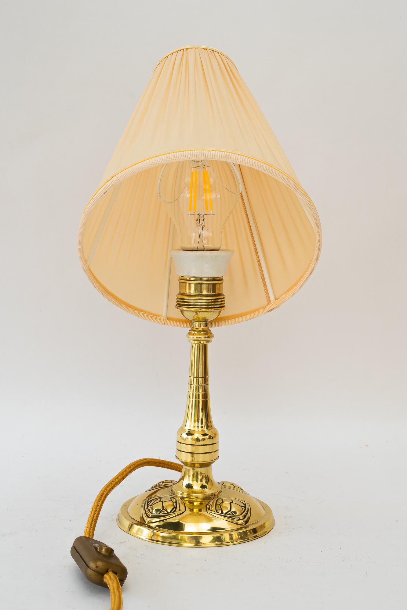 Art Deco table lamp with fabric shade vienna around 1920s In Good Condition For Sale In Wien, AT