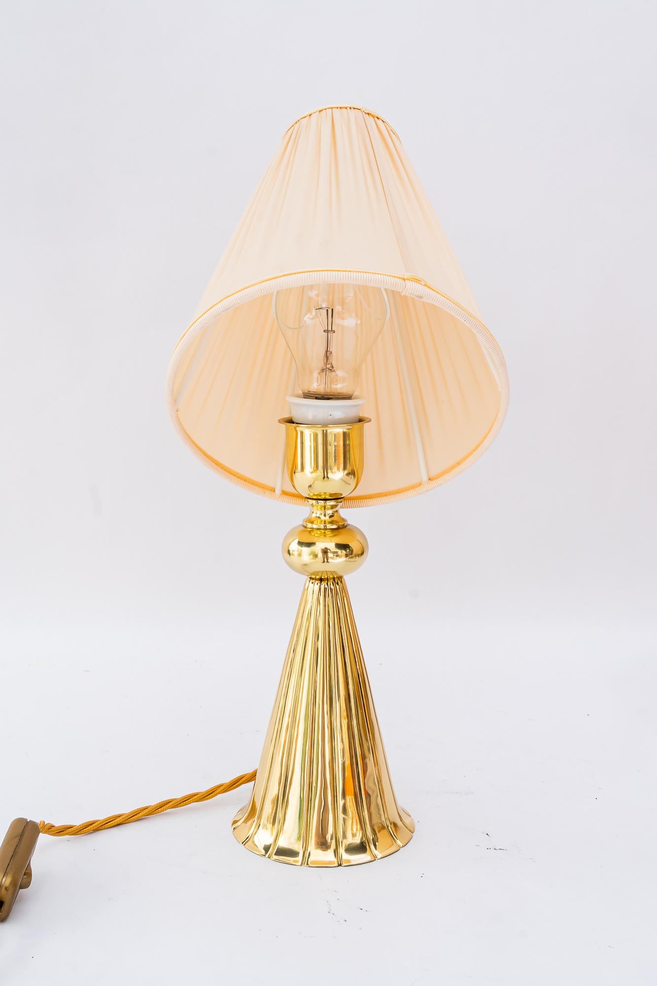 Art Deco table lamp with fabric shade vienna around 1920s In Good Condition For Sale In Wien, AT