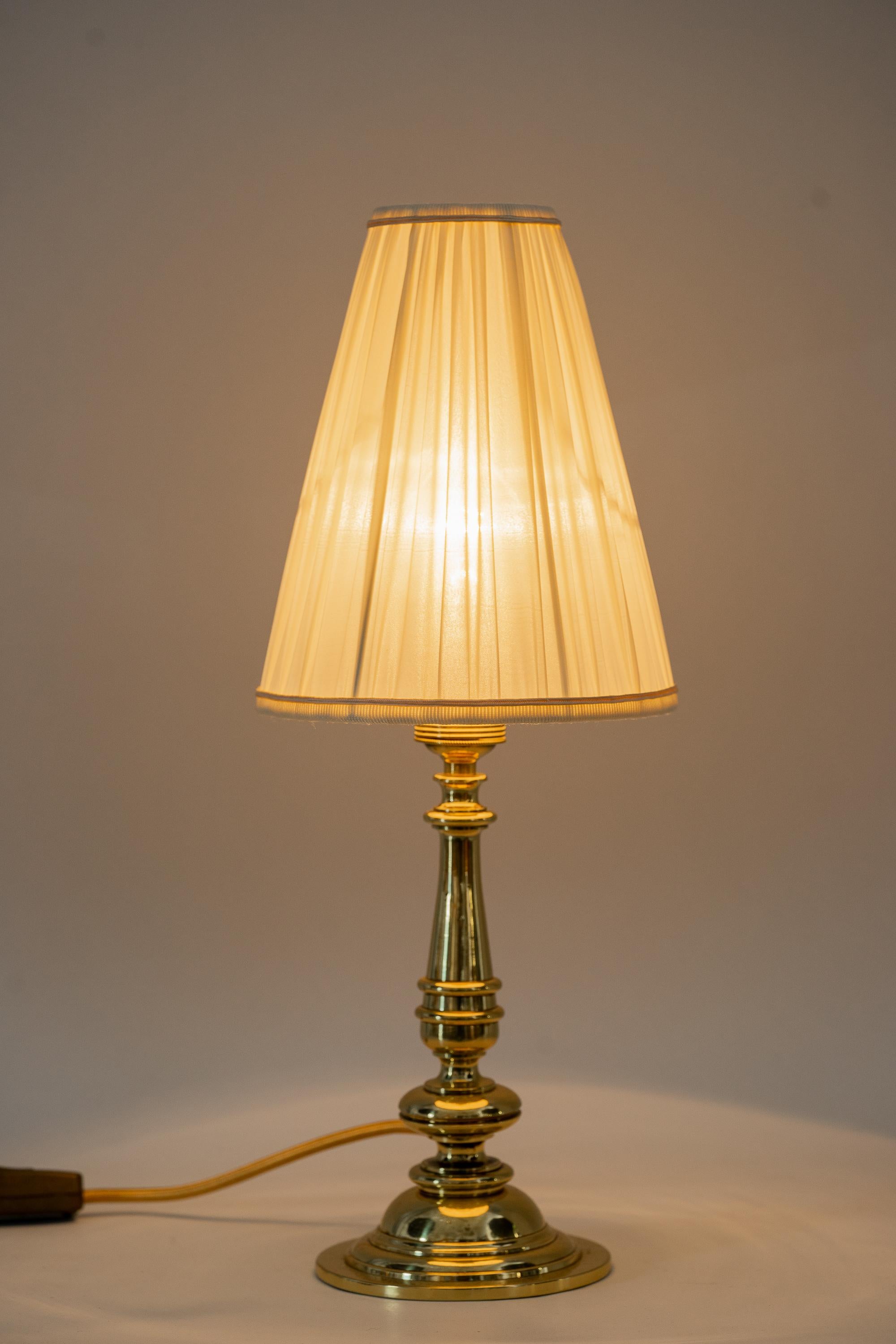 Early 20th Century Art Deco Table Lamp with Fabric Shade Vienna Around 1920s For Sale