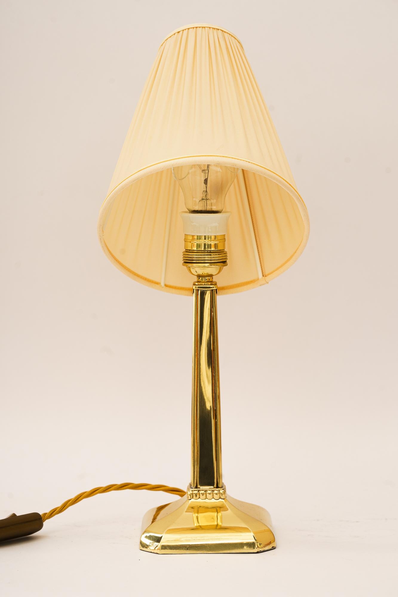 Early 20th Century Art Deco Table lamp with fabric shade vienna around 1920s For Sale