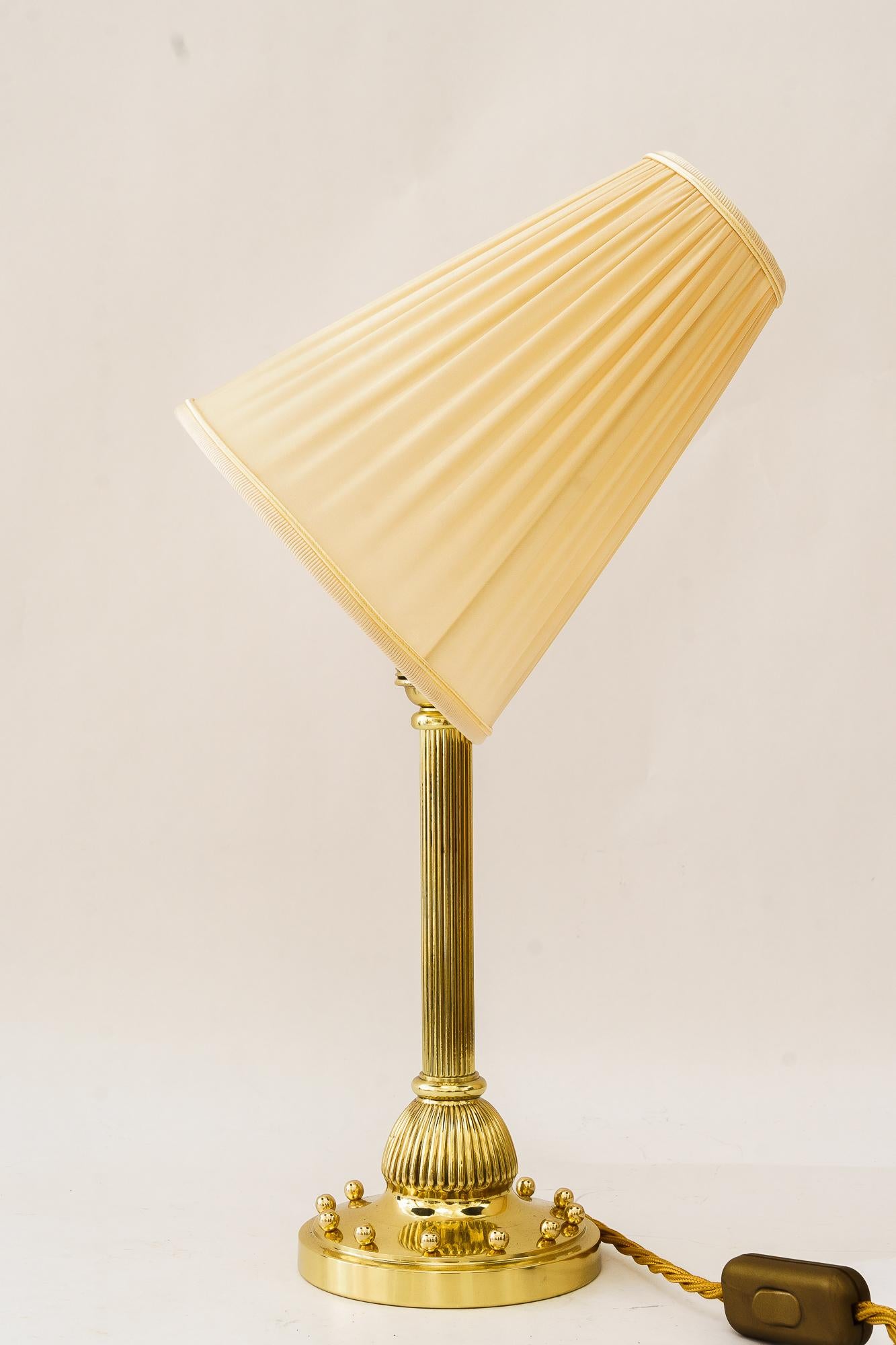 Lampe de table Art Déco avec abat-jour en tissu vienne vers 1920 Bon état - En vente à Wien, AT