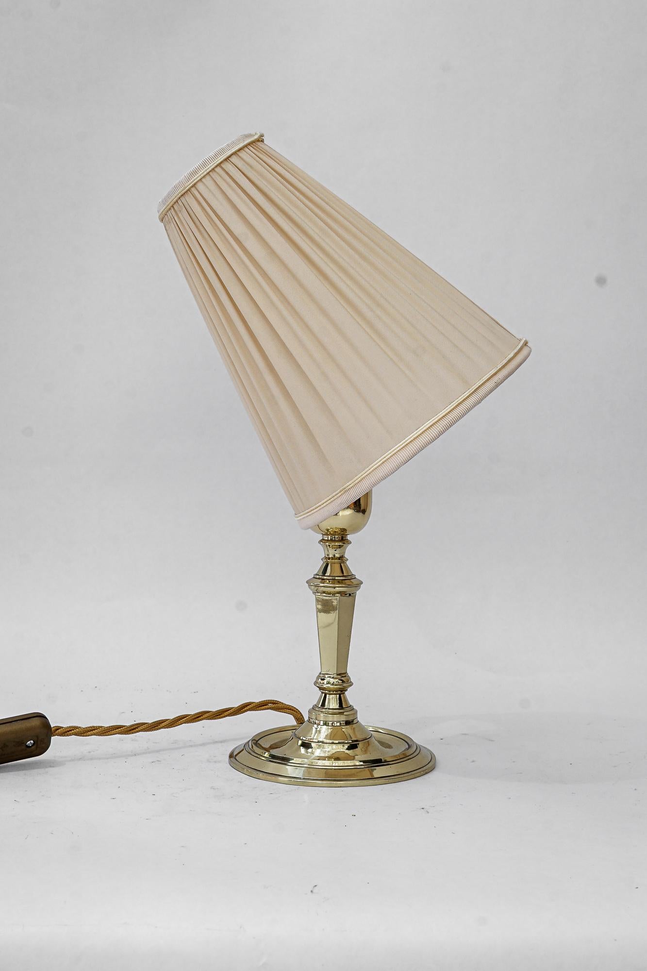 Early 20th Century Art Deco  table lamp with fabric shade vienna around 1920s