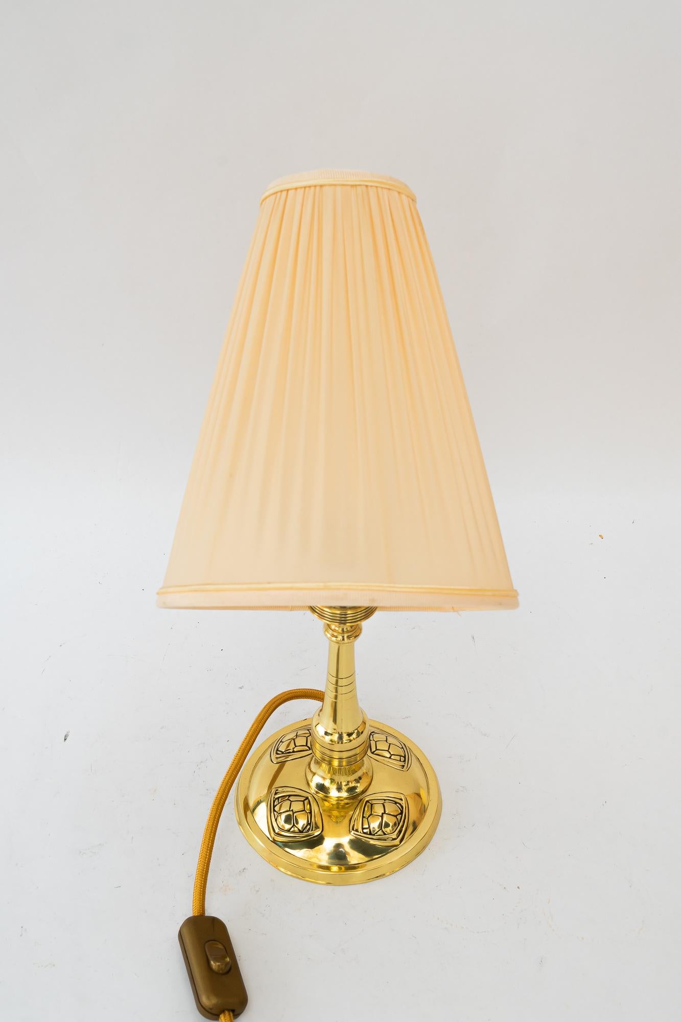 Early 20th Century Art Deco table lamp with fabric shade vienna around 1920s For Sale