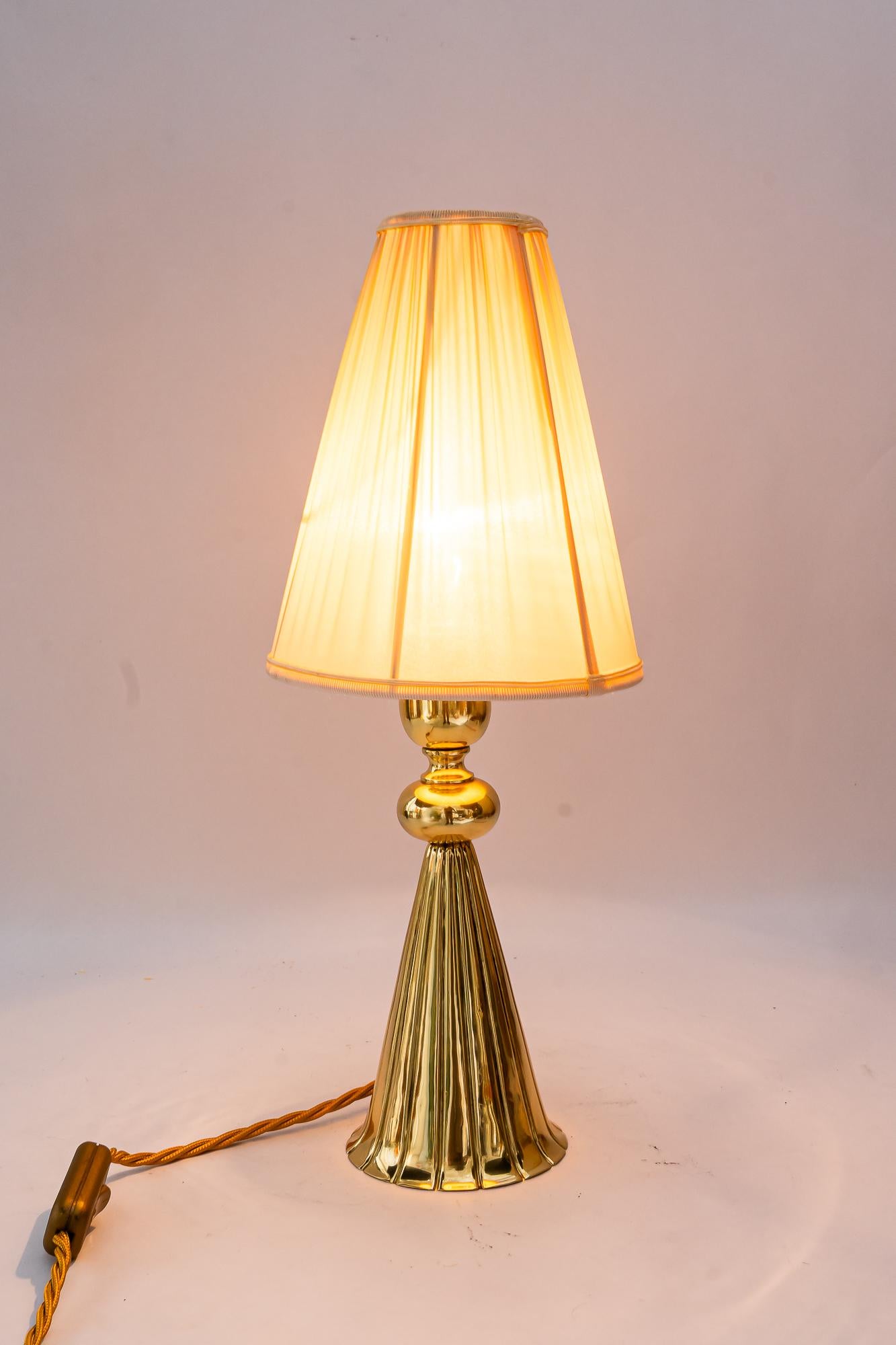 Early 20th Century Art Deco table lamp with fabric shade vienna around 1920s For Sale