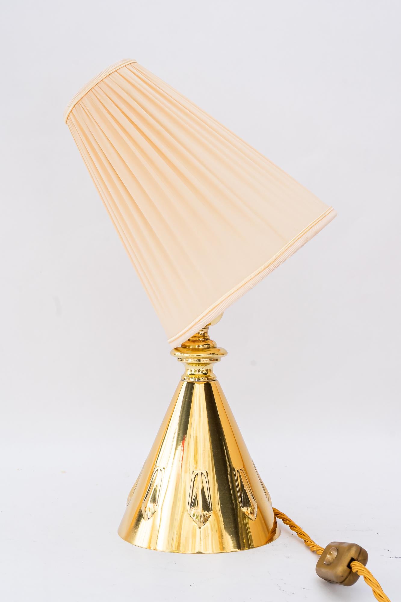 Lampe de table Art Déco avec abat-jour en tissu vienne vers 1920 Bon état - En vente à Wien, AT