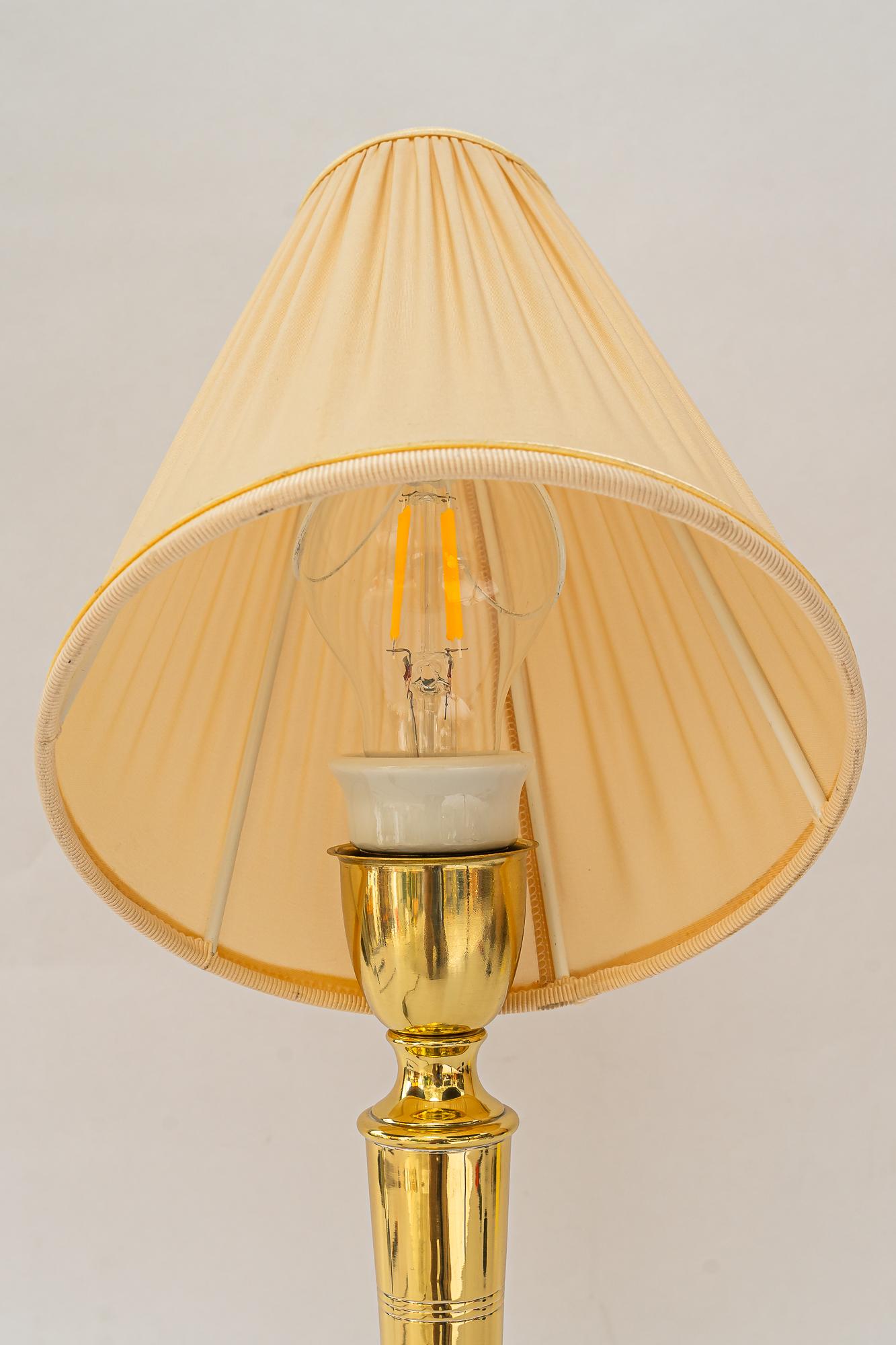 Début du 20ème siècle Lampe de table Art Déco avec abat-jour en tissu vienne vers 1920 en vente